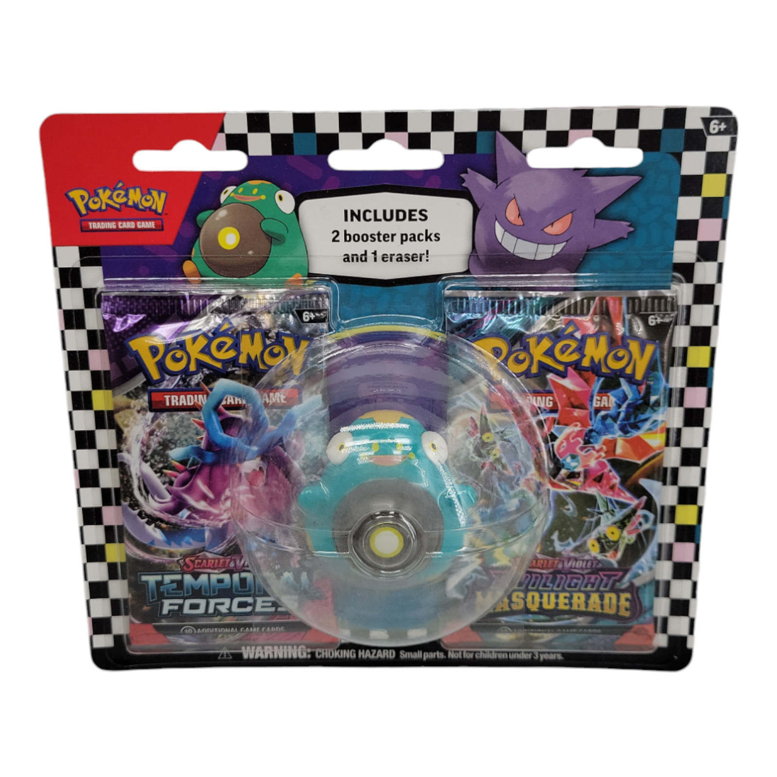 Pokémon TCG Back to School Eraser Blister 2024 Bellibolt with 2 Booster Packs