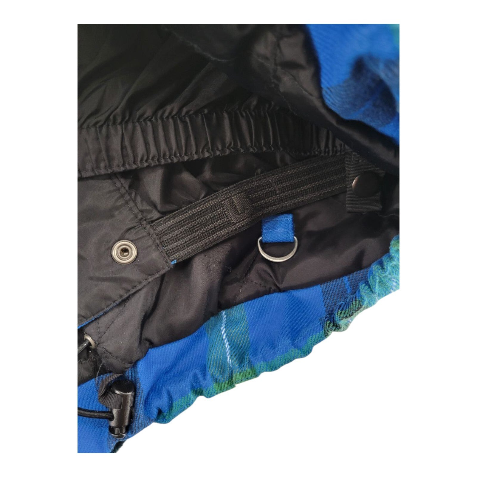 Burton Snowboard Dryride Jacket Blue Plaid Insulated Hooded Coat Mens Large