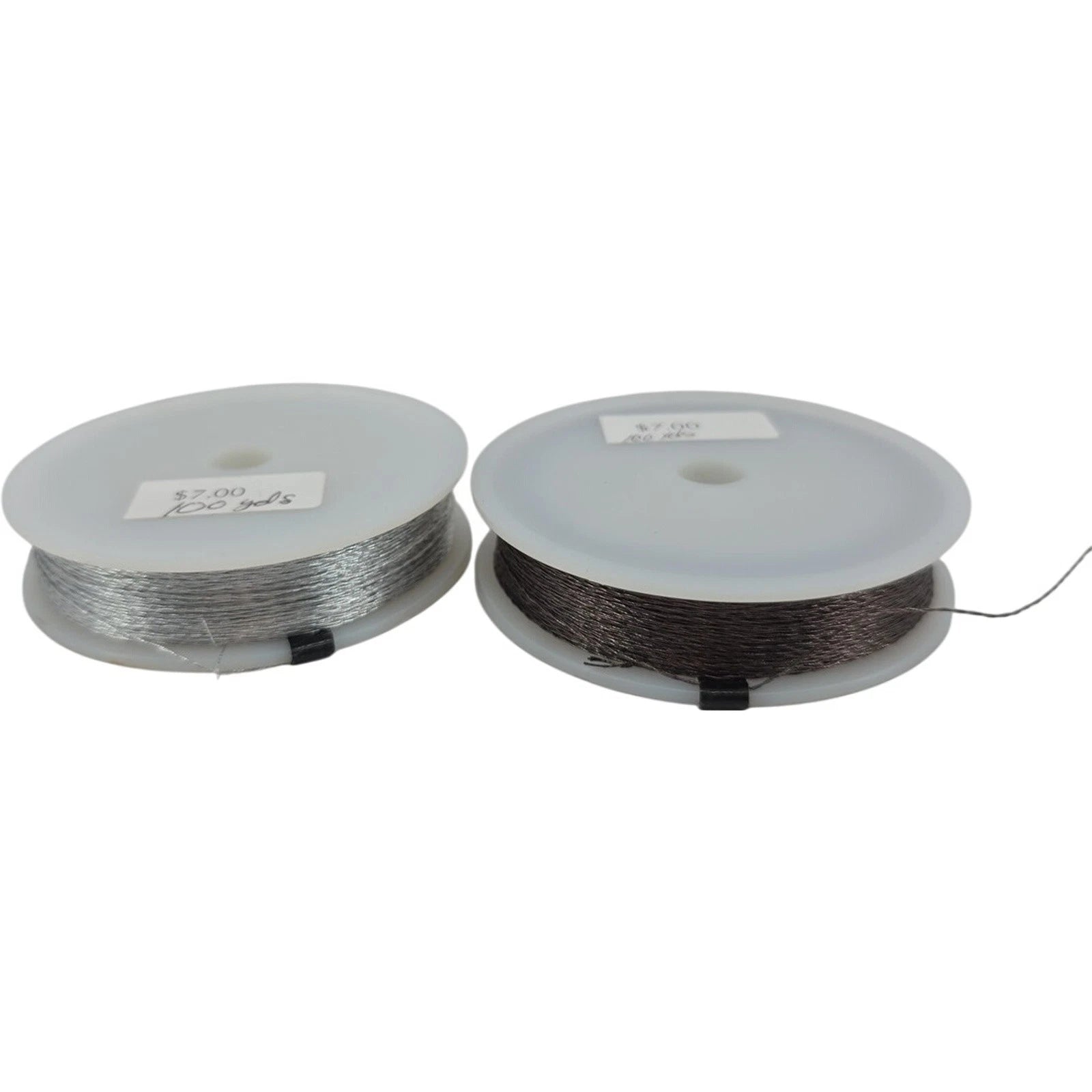 Beading Wire Jewelry Making Thread Spools Set of 2 Silver and Brown
