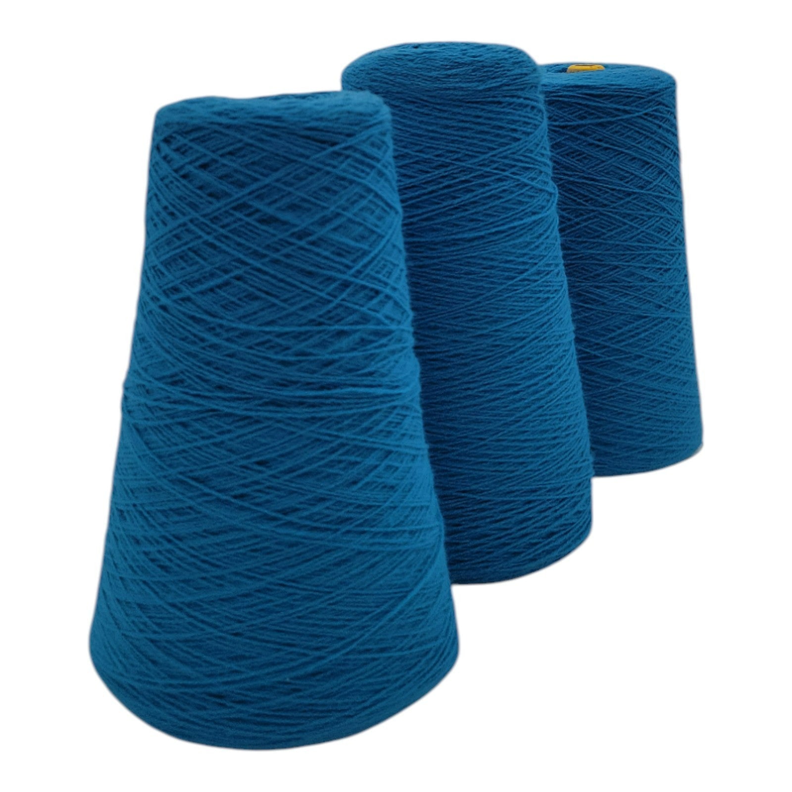 Vintage National Spinning Co Acrylic Yarn Cone 2/24 Blue 46843 Lot of 3