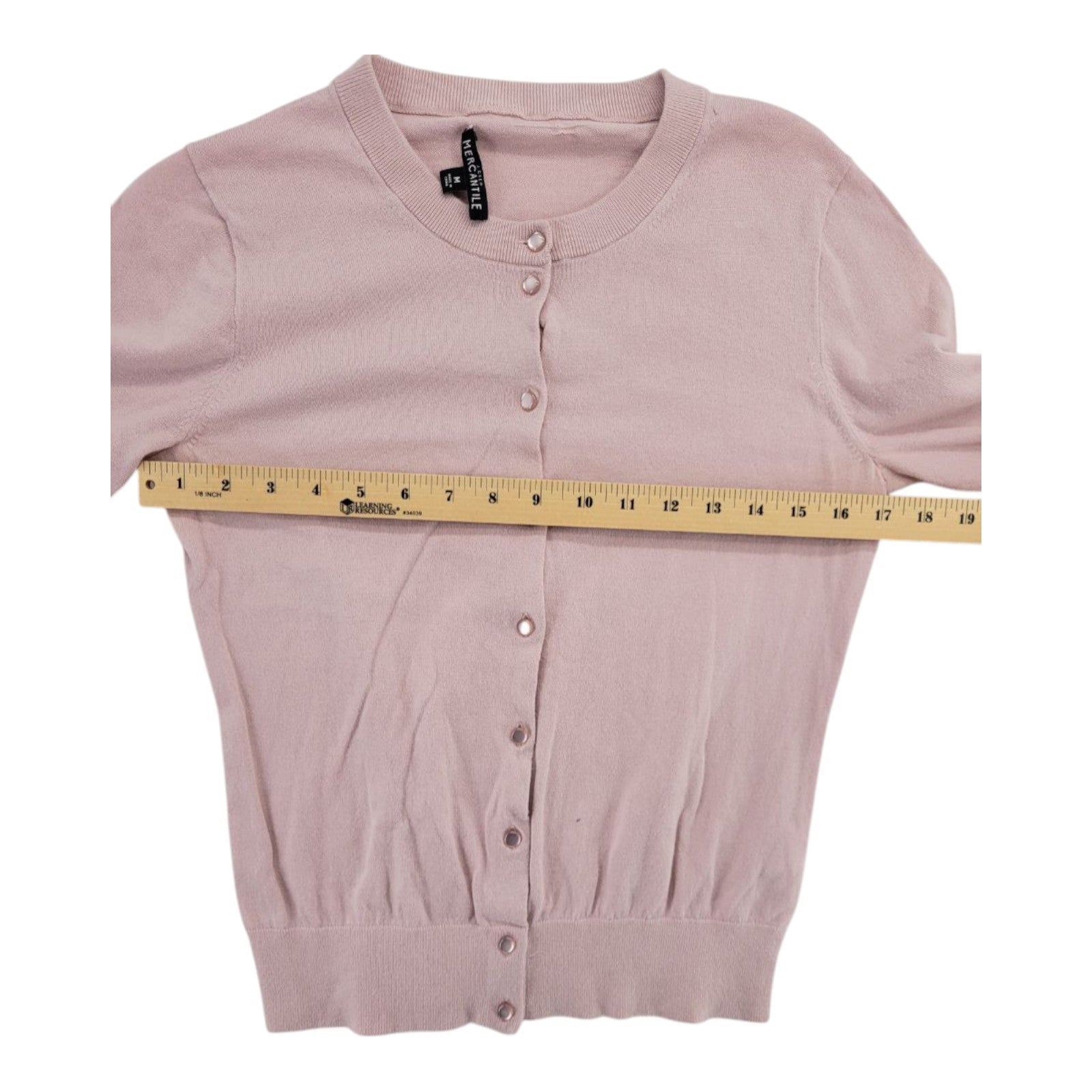 J.Crew Mercantile Women's Pink Knit Button Cardigan Sweater Long Sleeve M