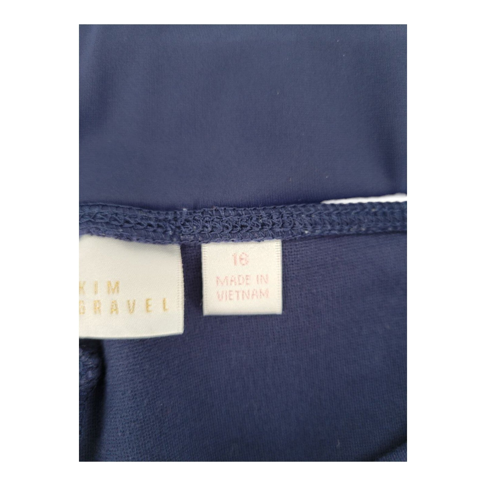 Belle Kim Gravel Womens Navy Stretch Pull On Knit Capri Pants Size 16