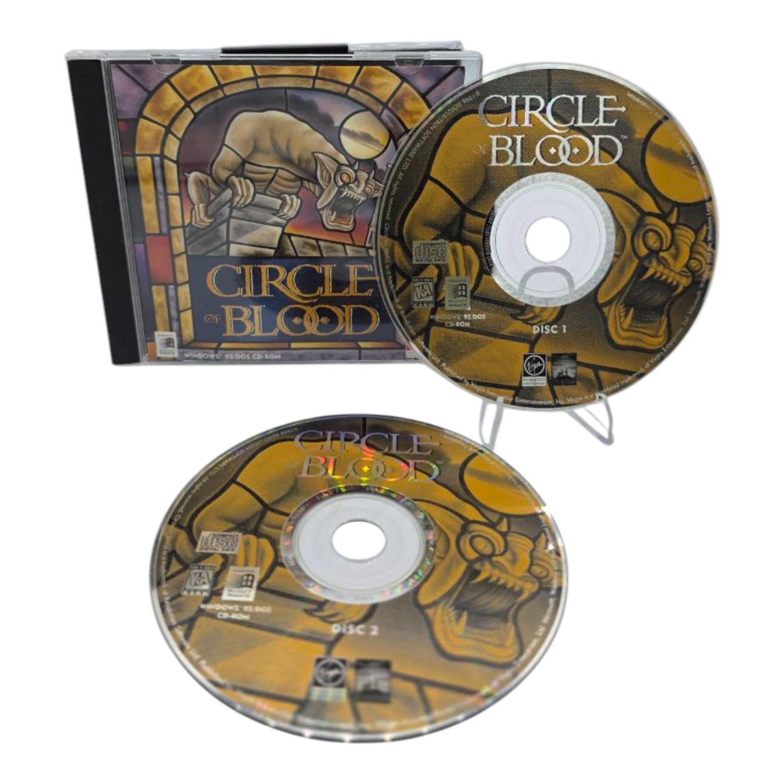 Circle of Blood PC CD ROM 2 Disc Set Complete with Manual Tested 1996