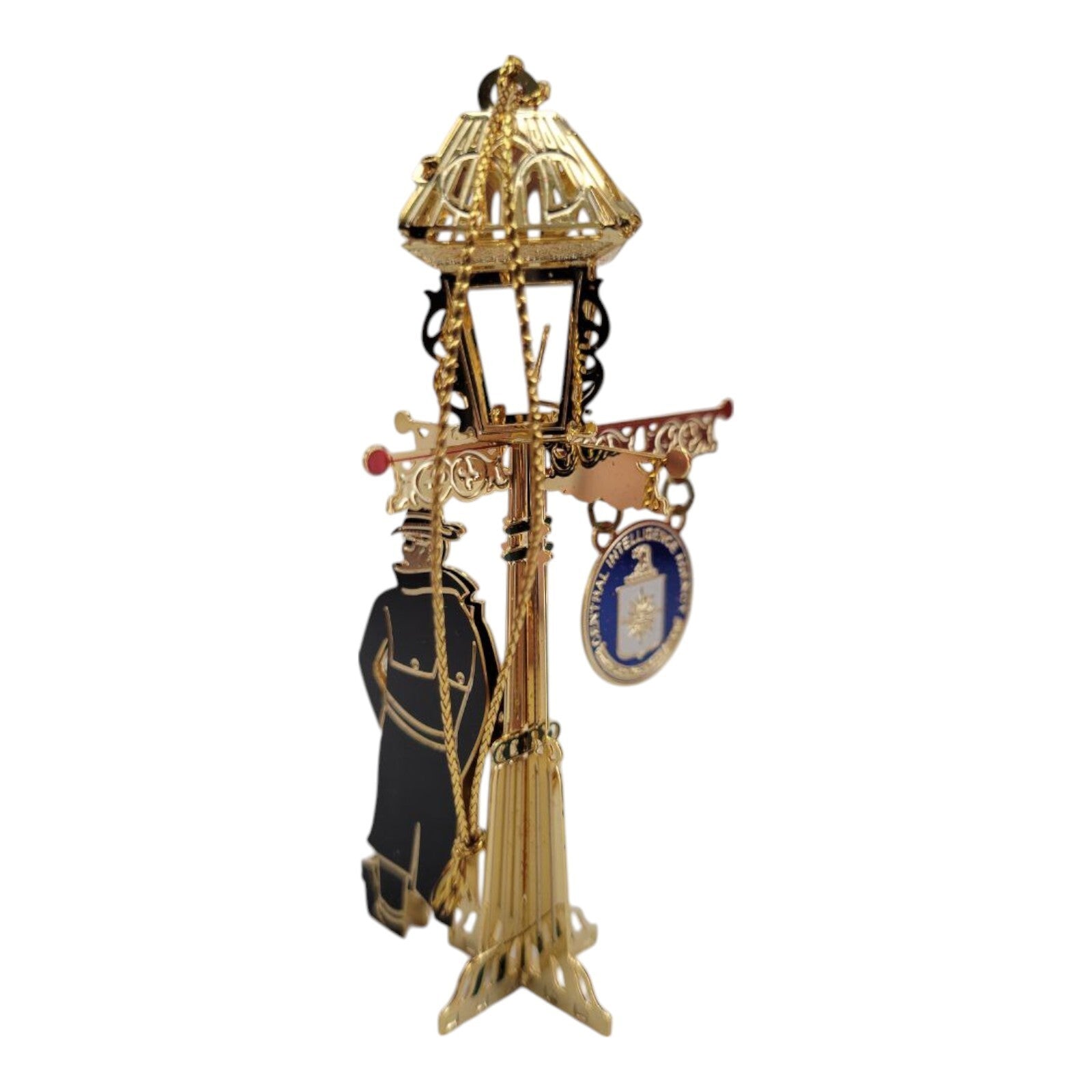 CIA Central Intelligence Agency Lamp Post Spy 3D Christmas Ornament w/ Box