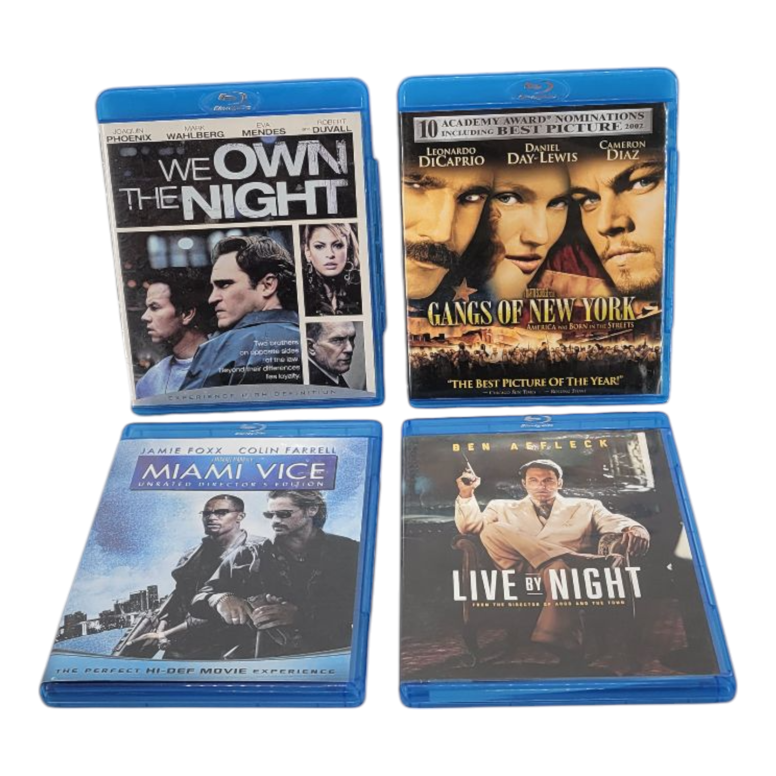 Miami Vice Gangs of New York We Own The Night Live By Night Blu-ray Movie Set