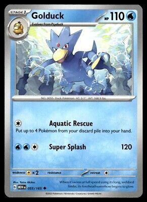 Pokemon 2023 Scarlet & Violet 151 Golduck Uncommon #55 Near Mint Card