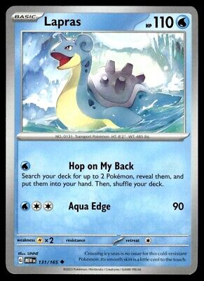 Pokemon 2023 Scarlet & Violet 151 Lapras Uncommon #131 Near Mint Card