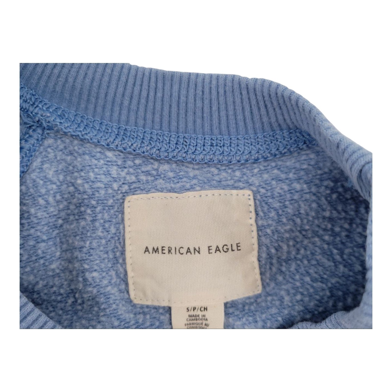 American Eagle 1977 Blue Pullover Sweatshirt Crewneck Logo Size Small