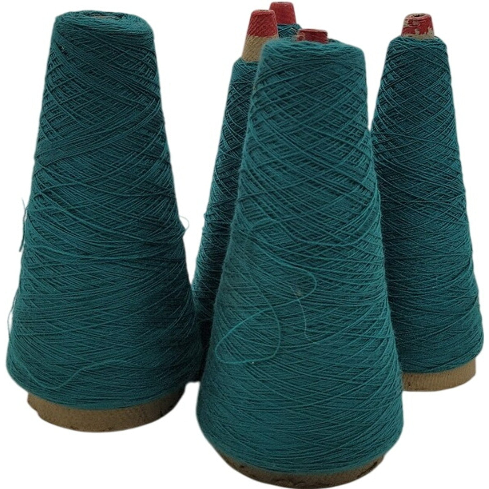Vintage 1980s Pisgah Yarn 2/24 Acrylic Cone Yarn 61-L Green 13607 Lot of 5