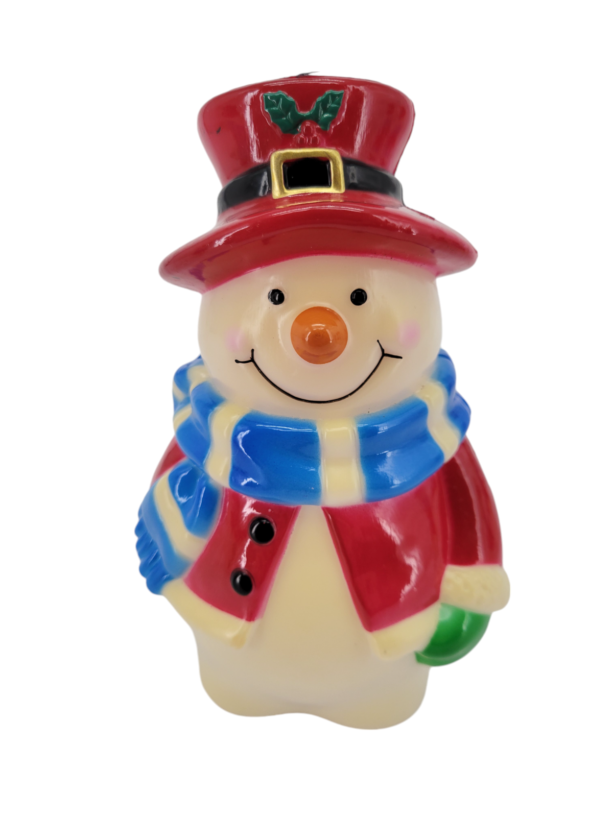 Blow Mold Snowmen 7" Set of 4 Christmas Holiday Decoration No Cord and Bulb