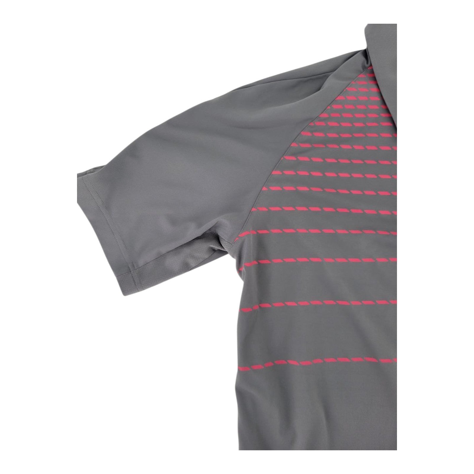 Adidas Golf ClimaCool Gray Pink Striped Short Sleeve Polo Shirt Mens Size M
