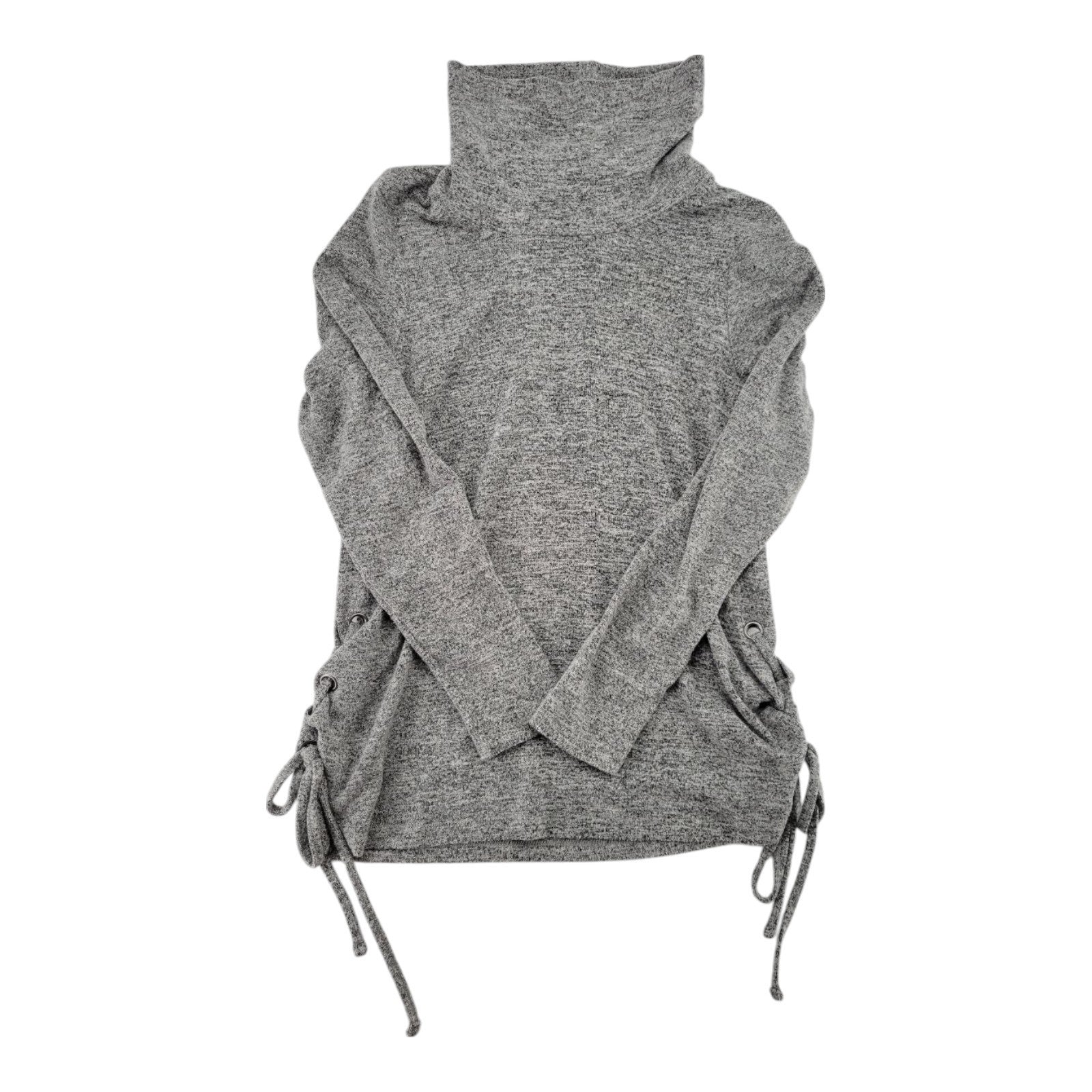 Bobeau Gray Cowl Neck Side Tie Knit Pullover Sweater Womens Size Small