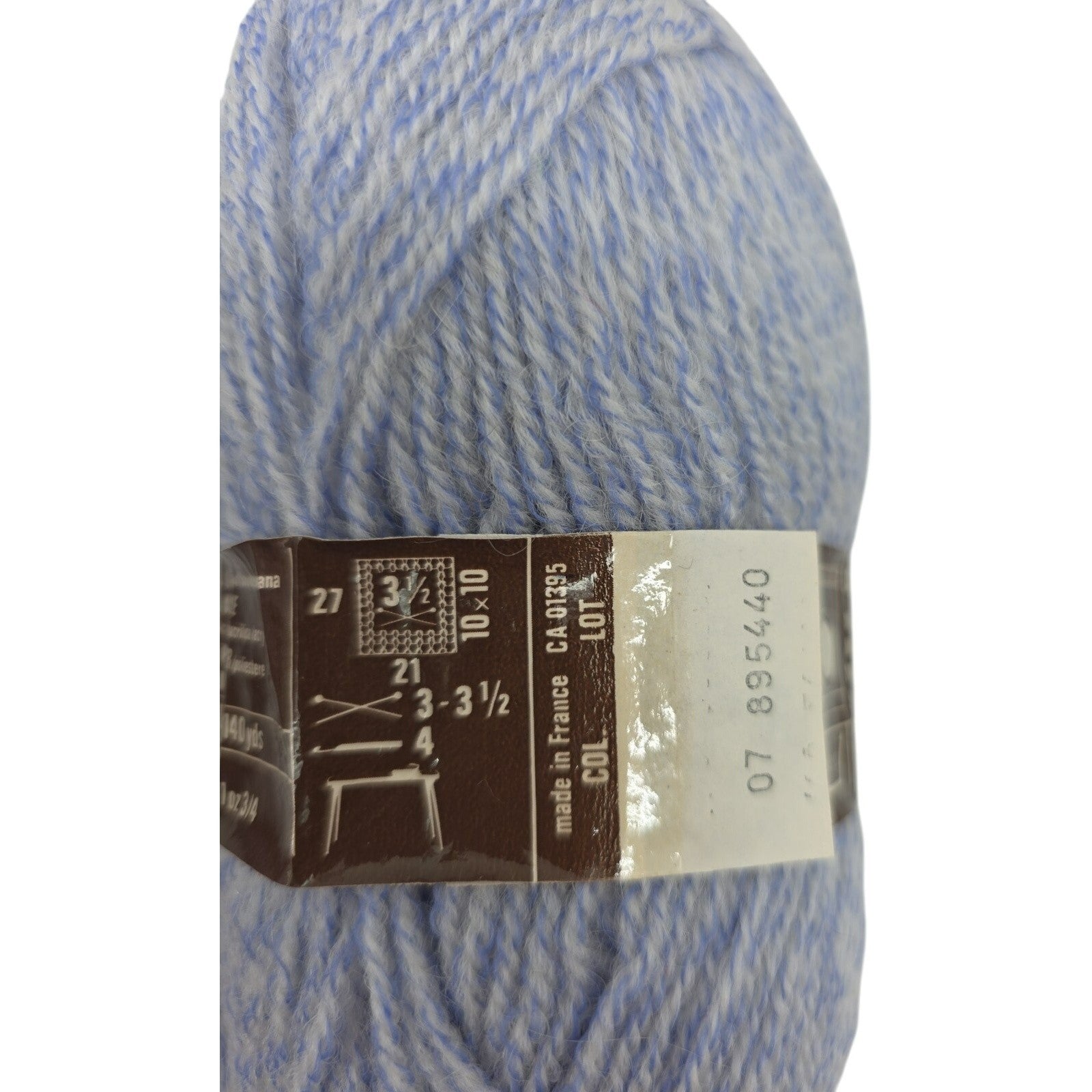 Vintage Pingouin Confortable Wool Acrylic Light Blue/White Chiné Blend Lot of 3