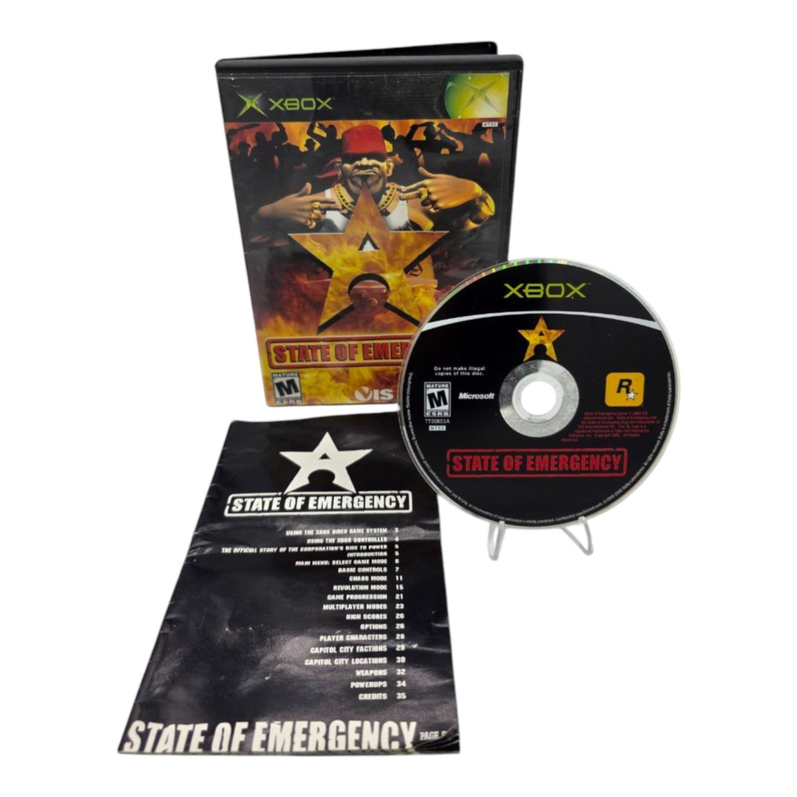 Xbox State of Emergency Video Game Complete with Manual 2003