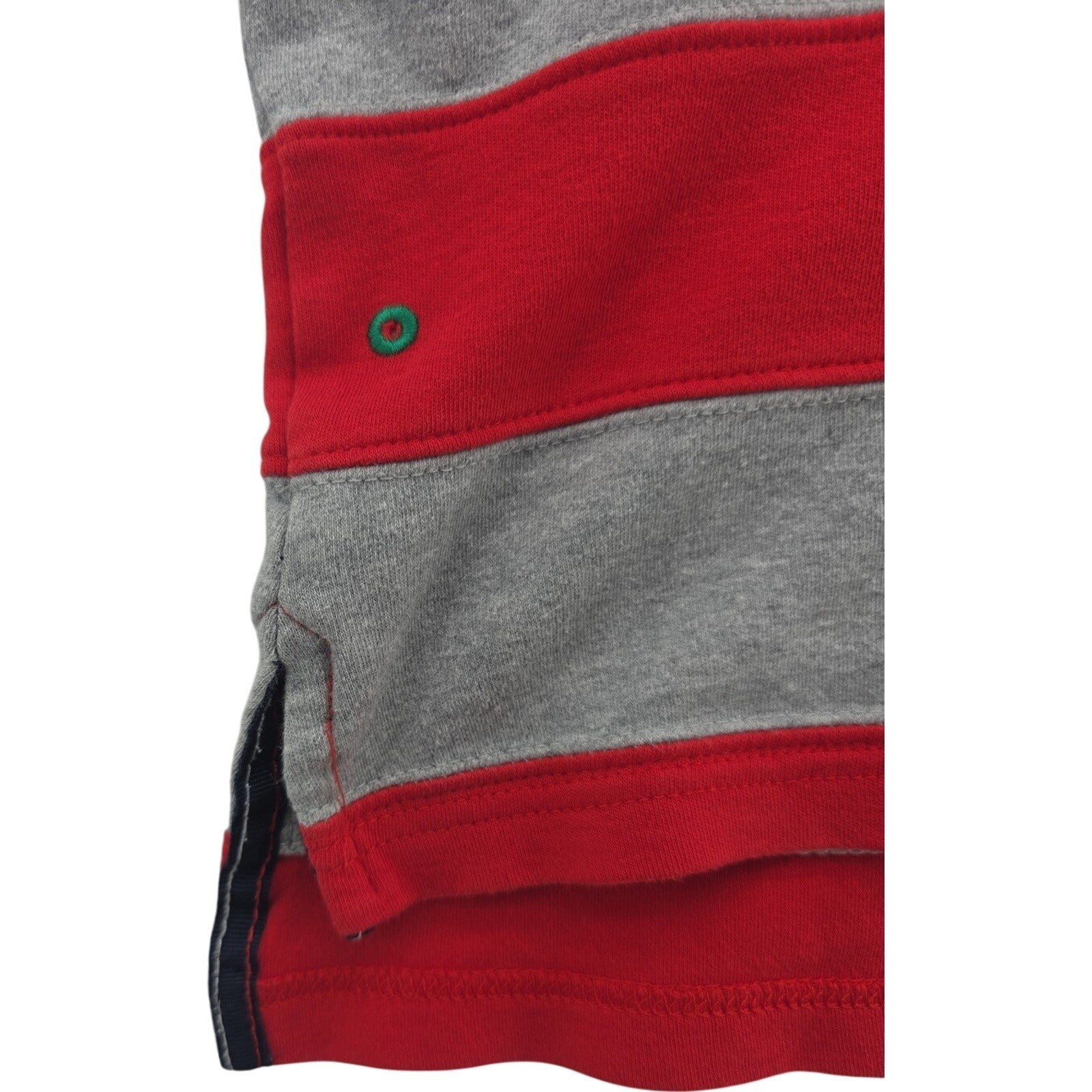 West Marine Crew Polo Shirt Navy Red Gray Striped 100% Cotton Short Sleeve XL