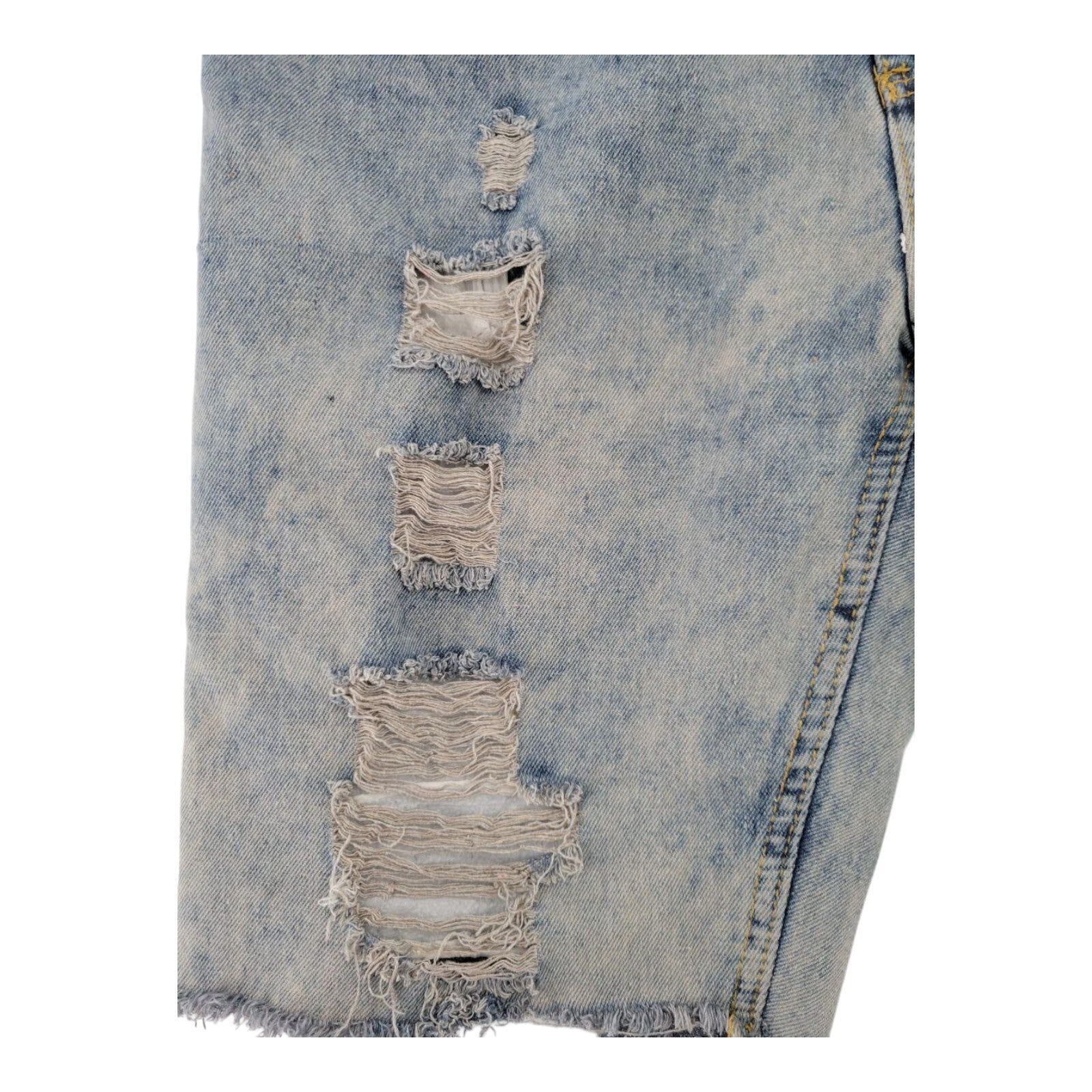 True Rock Distressed Denim Shorts Blue Cut Off Raw Hem Mens Size 38