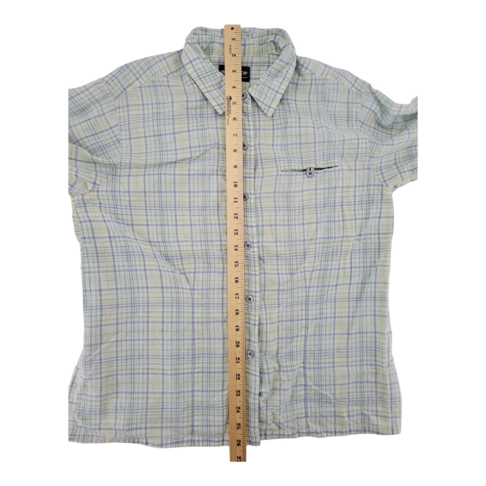 Woolrich Womens Plaid 3/4 Sleeve Roll Tab Button Down Shirt Size L