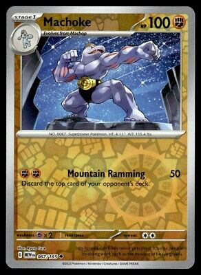 Pokemon 2023 Scarlet & Violet 151 Machoke Reverse Holo Uncommon #67 Near Mint