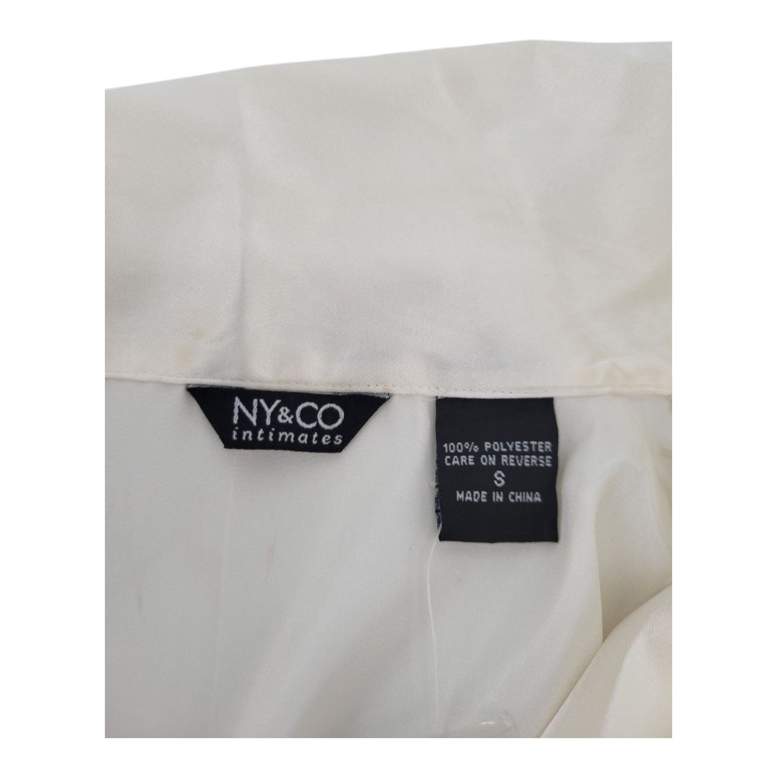 NY&Co Intimates Women's Ivory Satin Sleepwear Set Top & Shorts Sleeveless Size S
