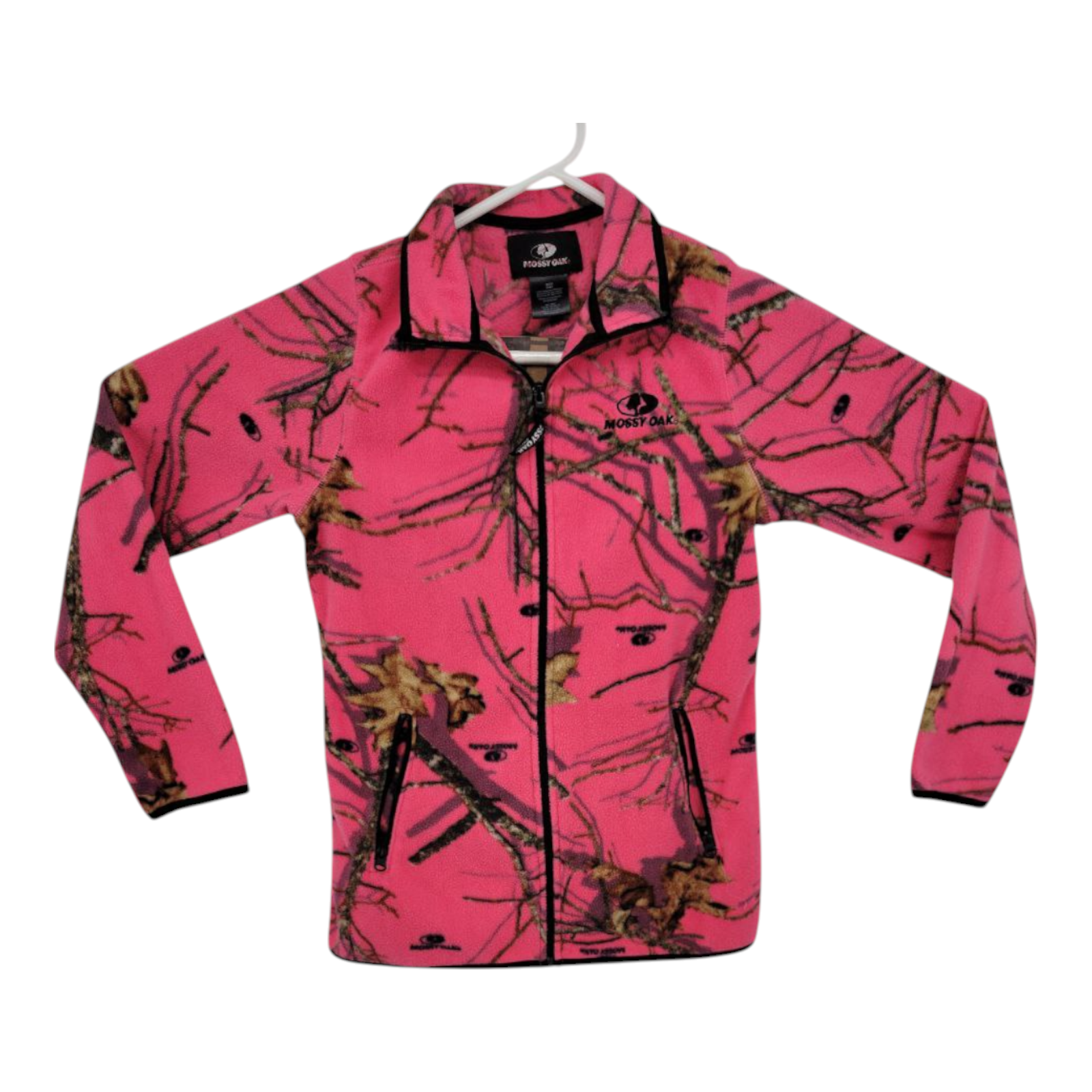 Mossy Oak Girls Pink Camo Fleece Jacket Full Zip Womens S 4-6