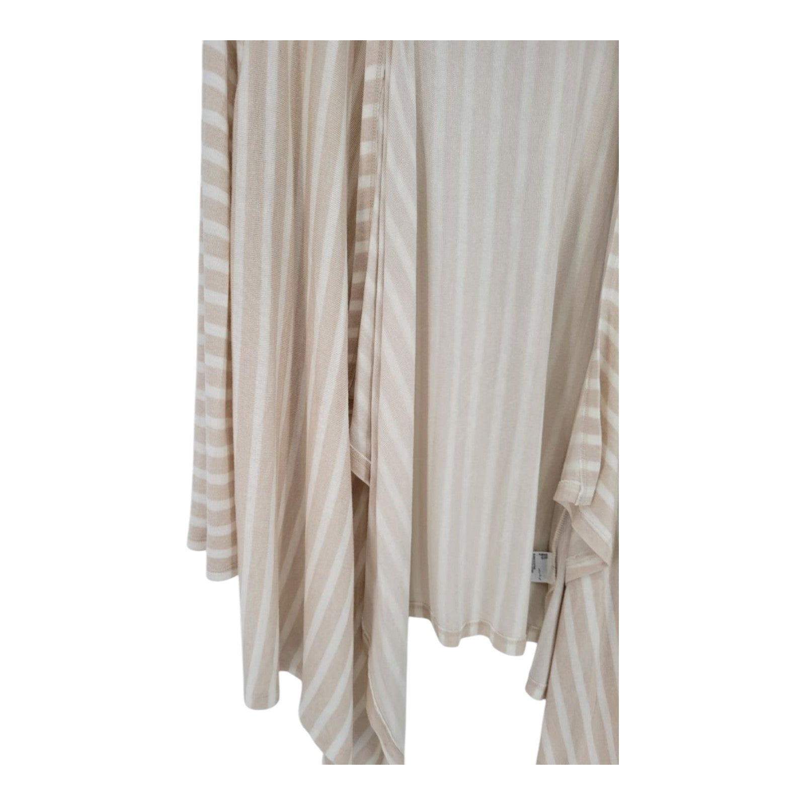 Style & Co Women's Hooded Open Front Cardigan Beige Stripe Drape Hem XXL