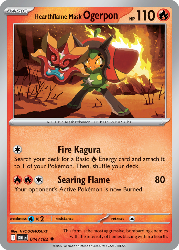Hearthflame Mask Ogerpon 44/182 Destined Rivals