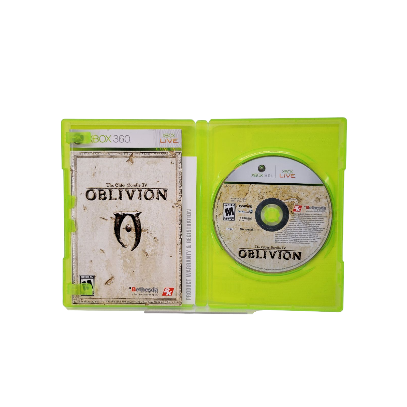 Bethesda 2006 The Elder Scrolls IV Oblivion Xbox 360 Game Complete with Map