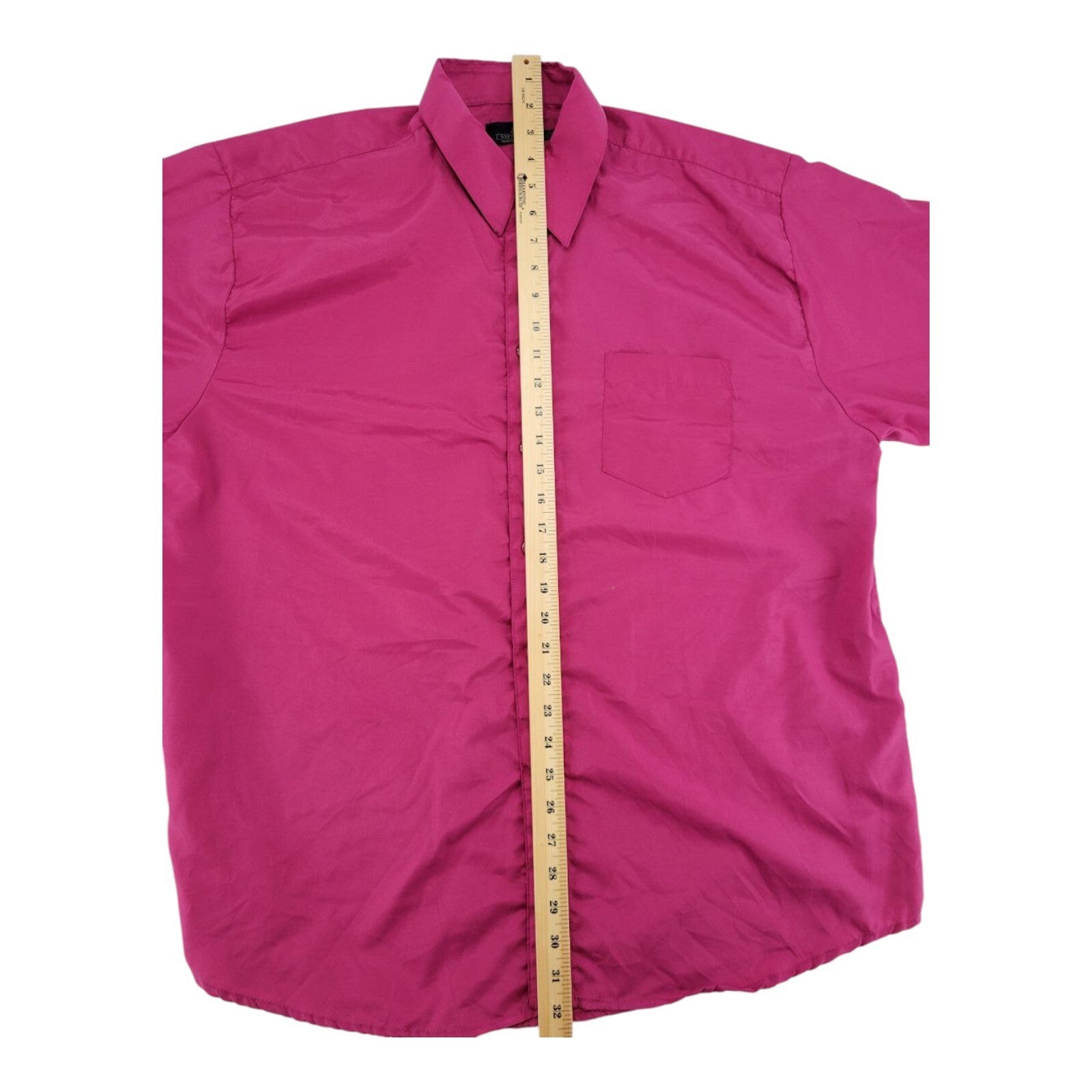 Vittorino Signature Collection Mens Fuchsia Button Up Long Sleeve Shirt Size L