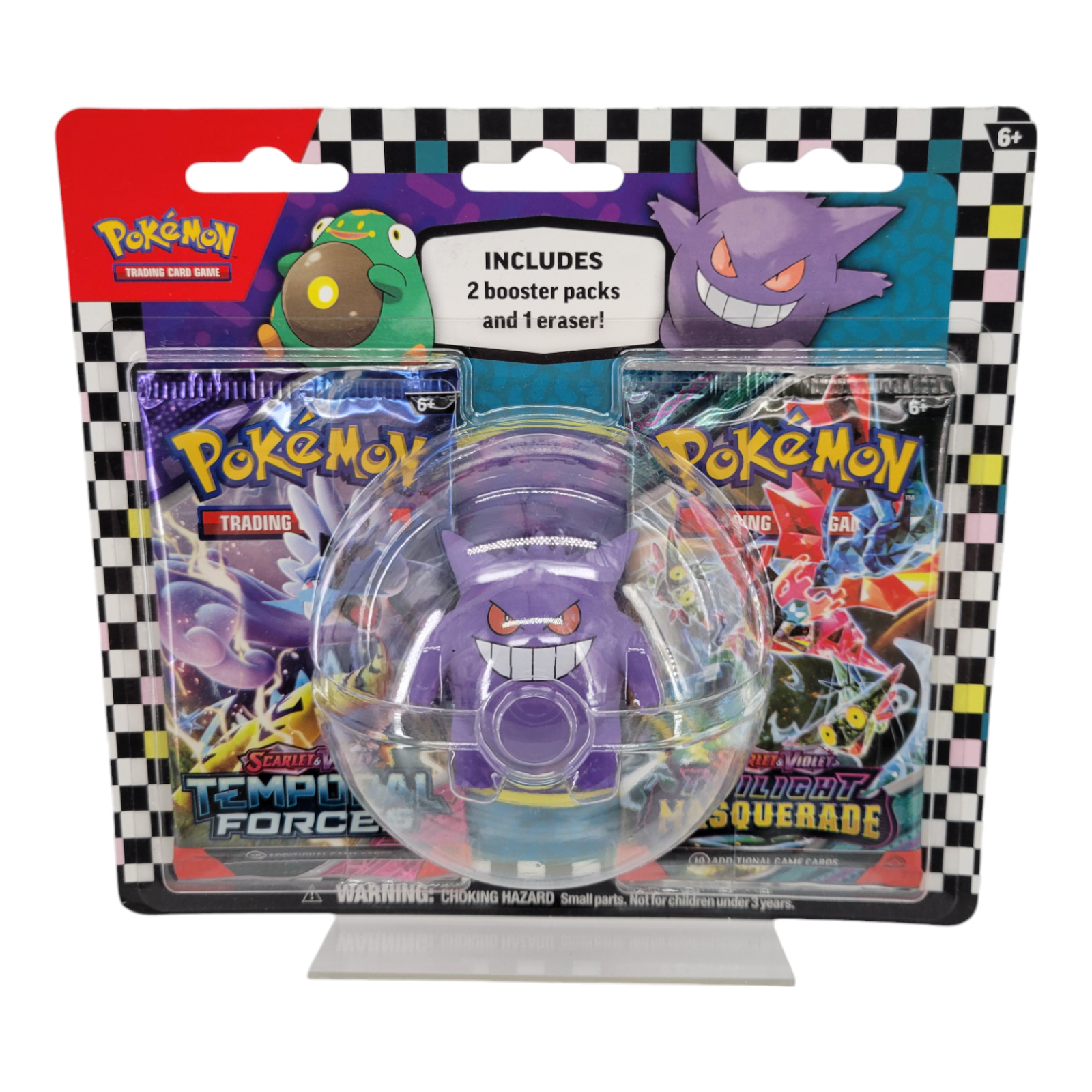 Pokémon TCG Back to School Eraser Blister 2024 Gengar 2 Booster Packs