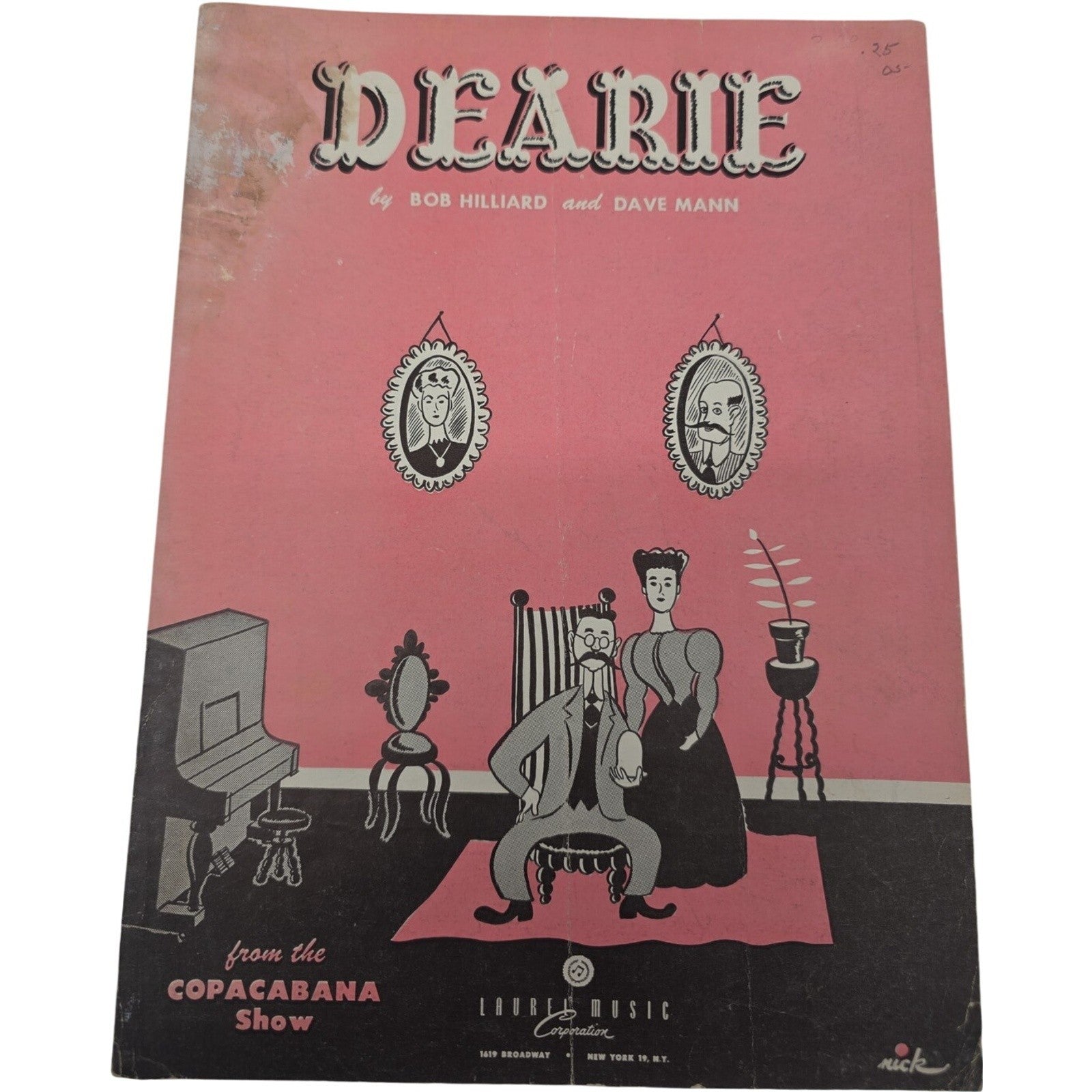 1950 Vintage Sheet Music Dearie The Copa Cabana Show by Bob Hilliard & Dave Mann