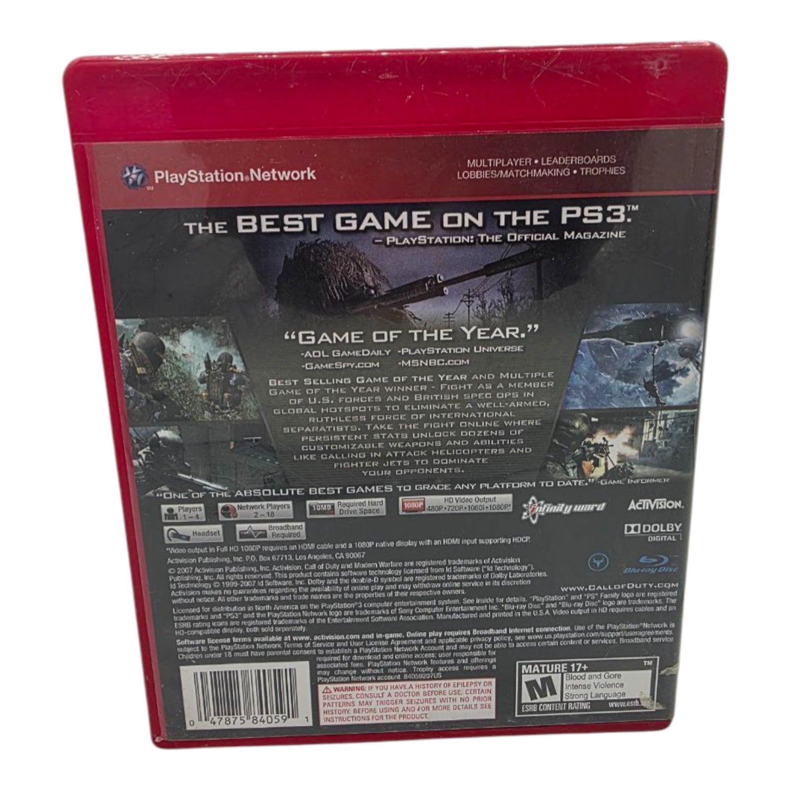 Call of Duty 4 Modern Warfare PS3 Greatest Hits Complete with Manual Tested 2007