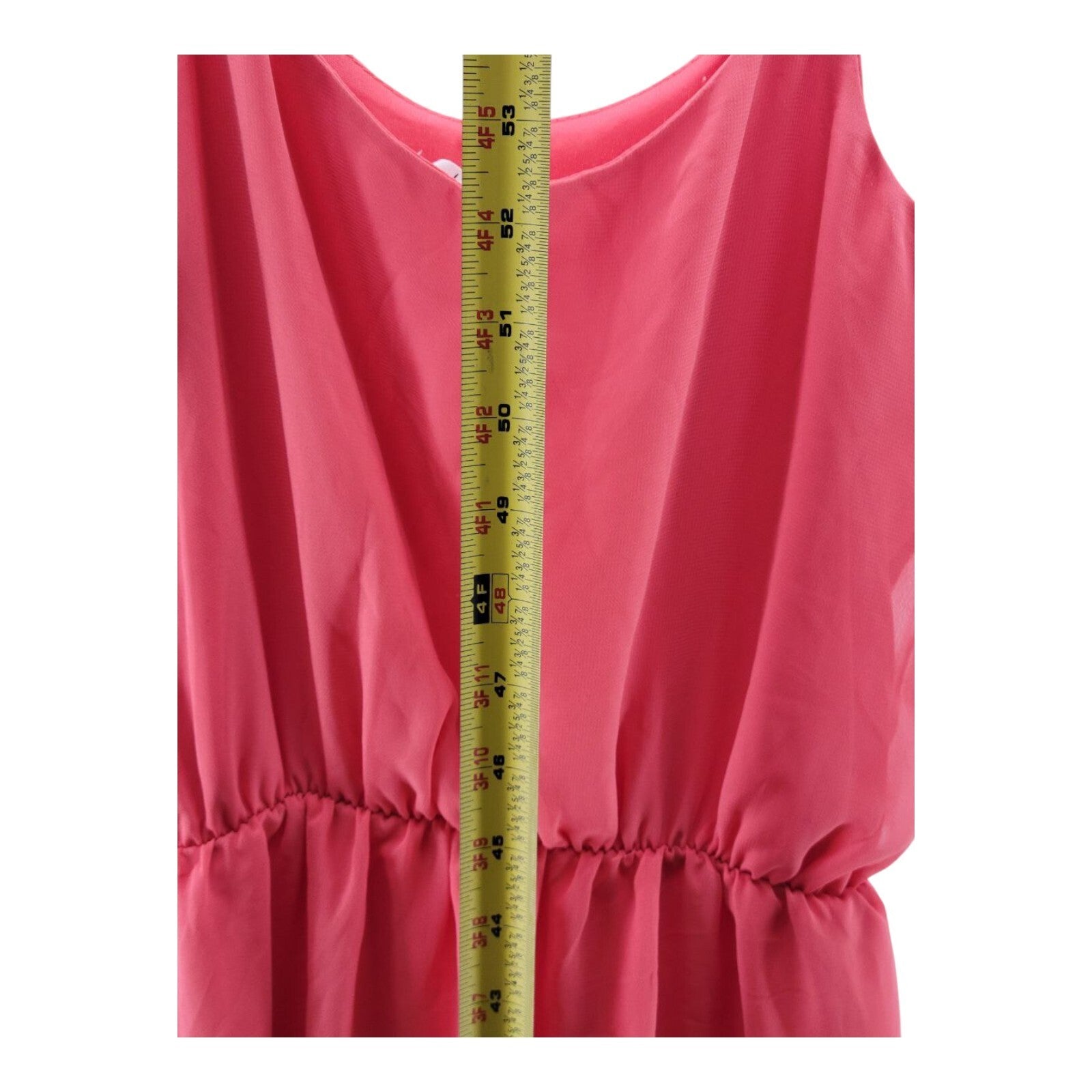 Bhoney Coral Maxi Dress Sleeveless Spaghetti Strap Elastic Waist Size Small ST