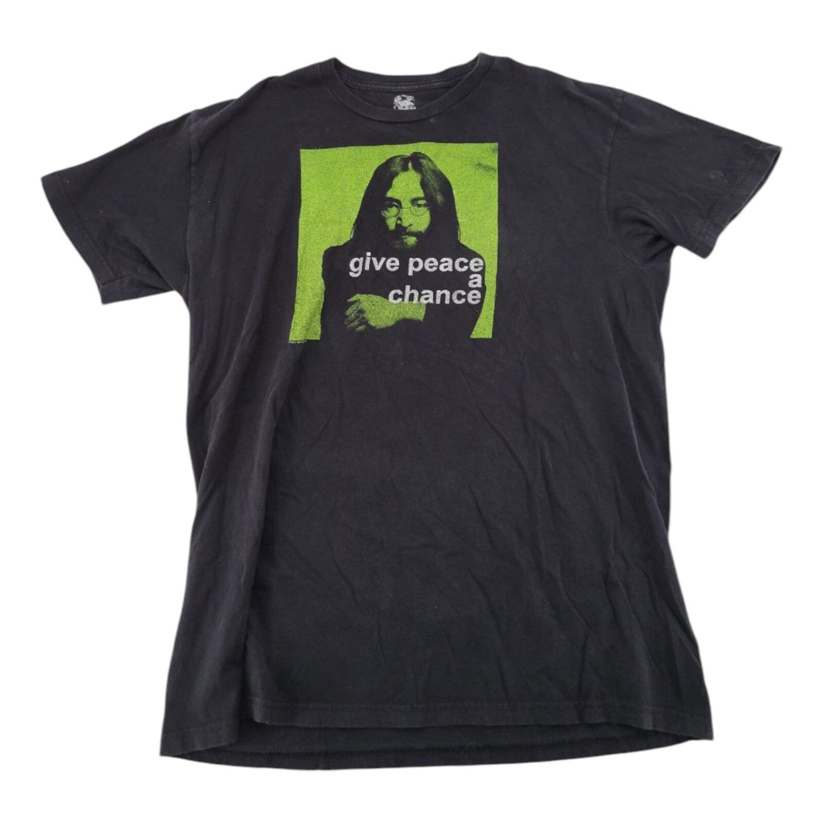 Yoko Ono John Lennon Give Peace a Chance 2008 Black Graphic T-Shirt L