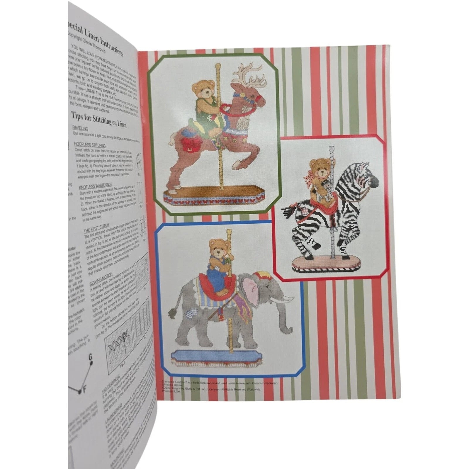 Cherished Teddies Carousel Cross Stitch Pattern Book 12 Designs Gloria & Pat