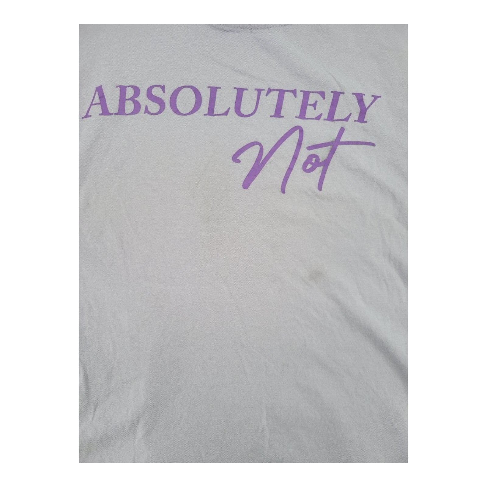 Popular Sports Absolutely Not Graphic Tee Lavender T-Shirt Womens Size L