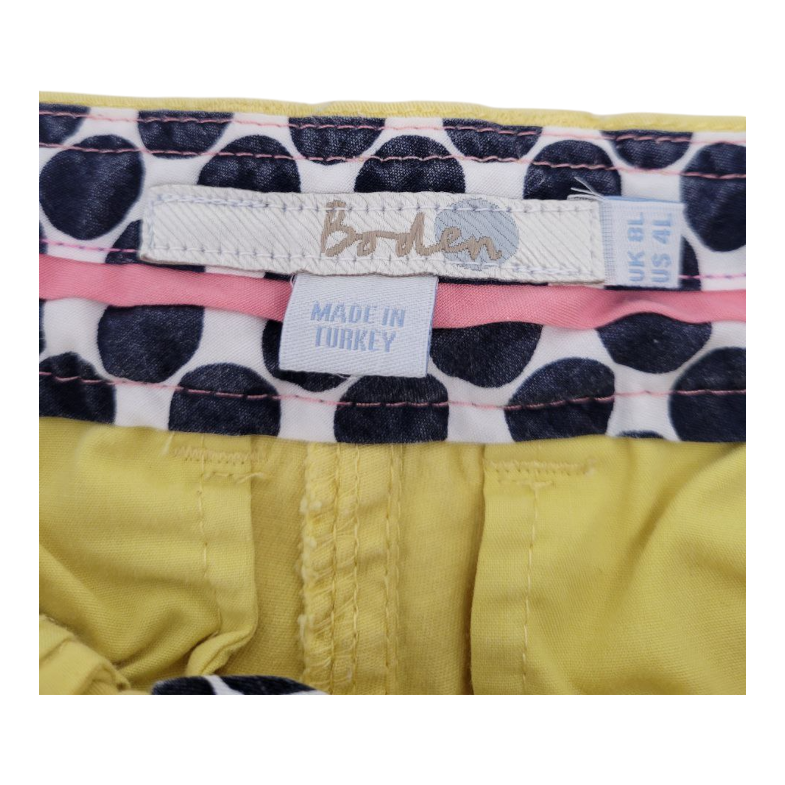Boden Womens Yellow Chino Pants Straight Leg US 4L UK 8L