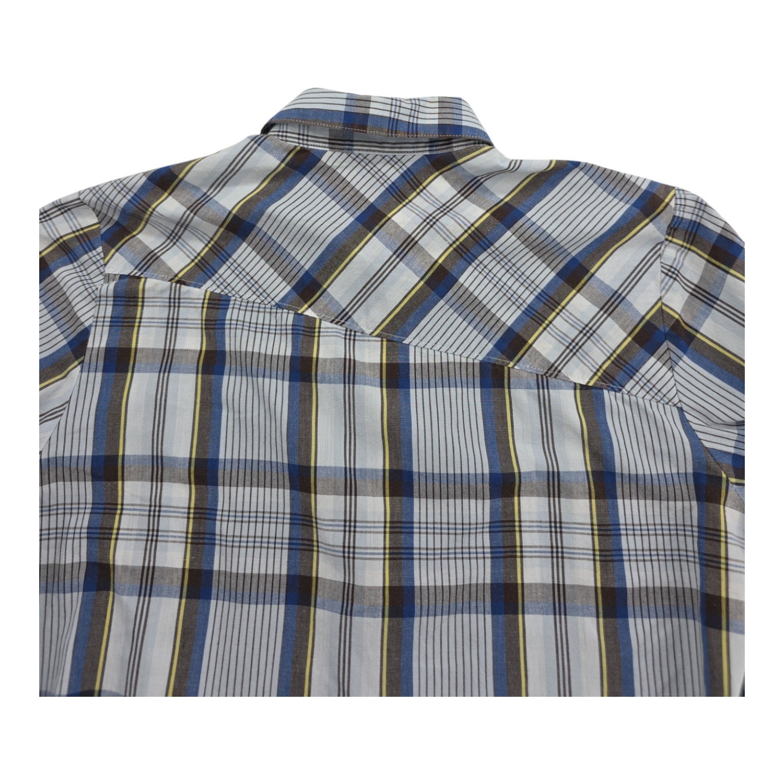 Volcom Factor Plaid Button Down Shirt Blue Brown Long Sleeve Men’s Size Small
