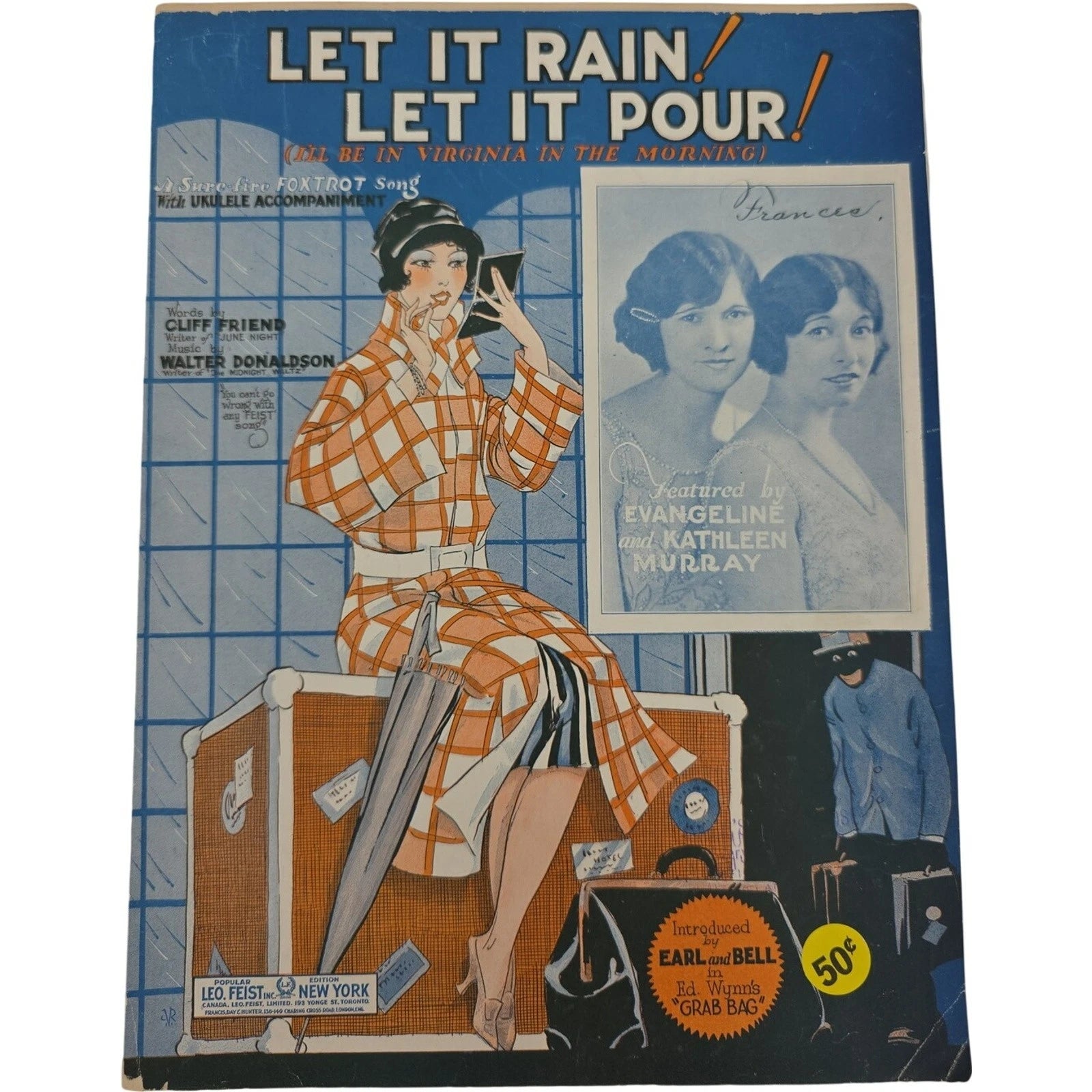 Vintage 1925 Sheet Music Let It Rain! Let It Pour! by Cliff Friend