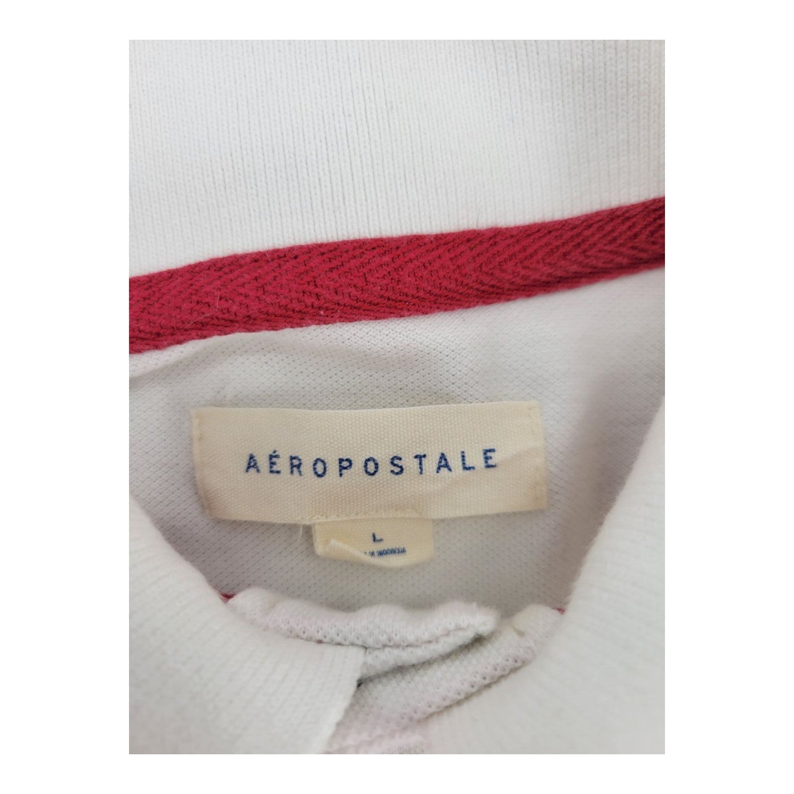 Aeropostale Mens White Nautical Printed Polo Shirt Short Sleeve Casual Size L