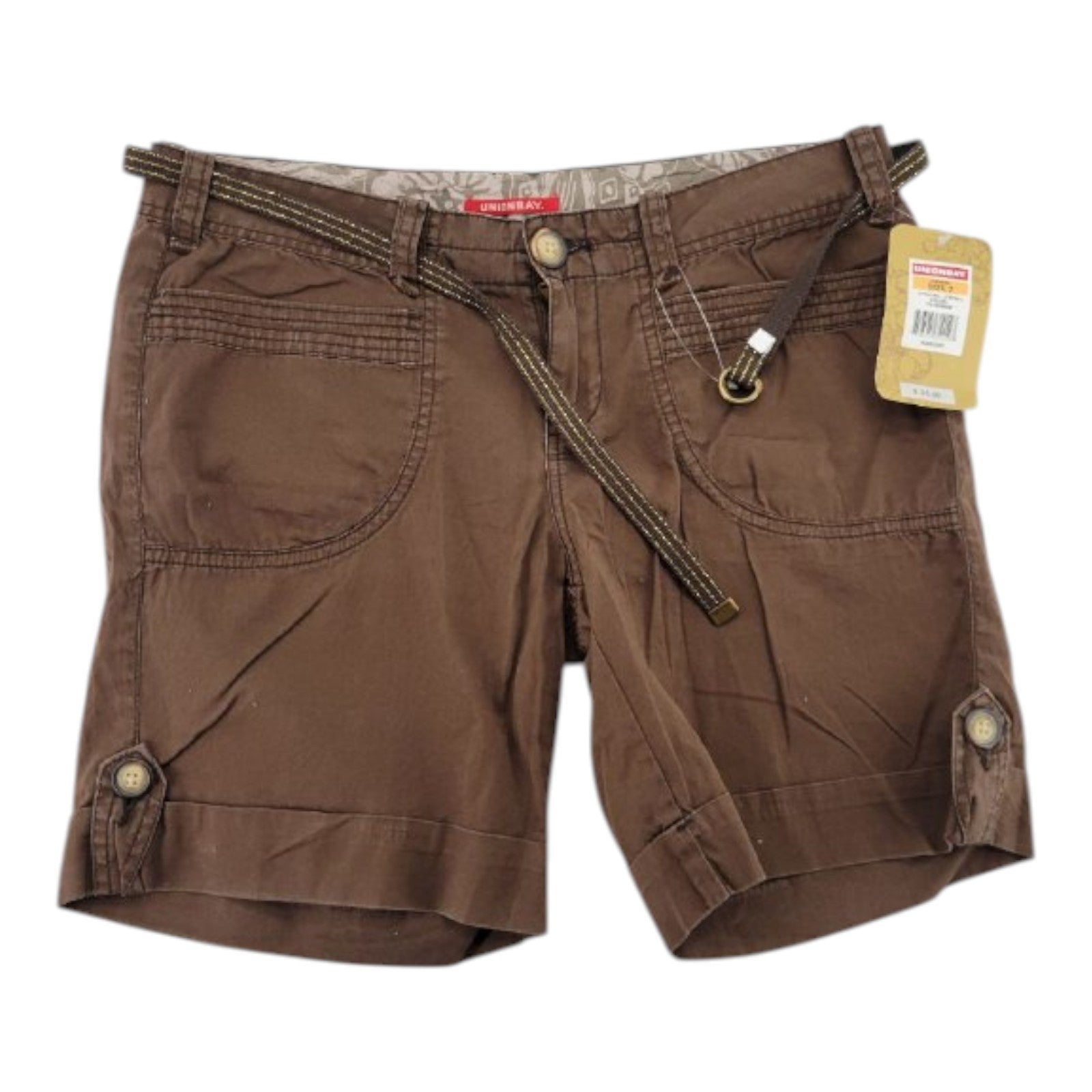 Unionbay Juniors Cargo Shorts Size 7 TPL Brownie Belted Cotton Casual