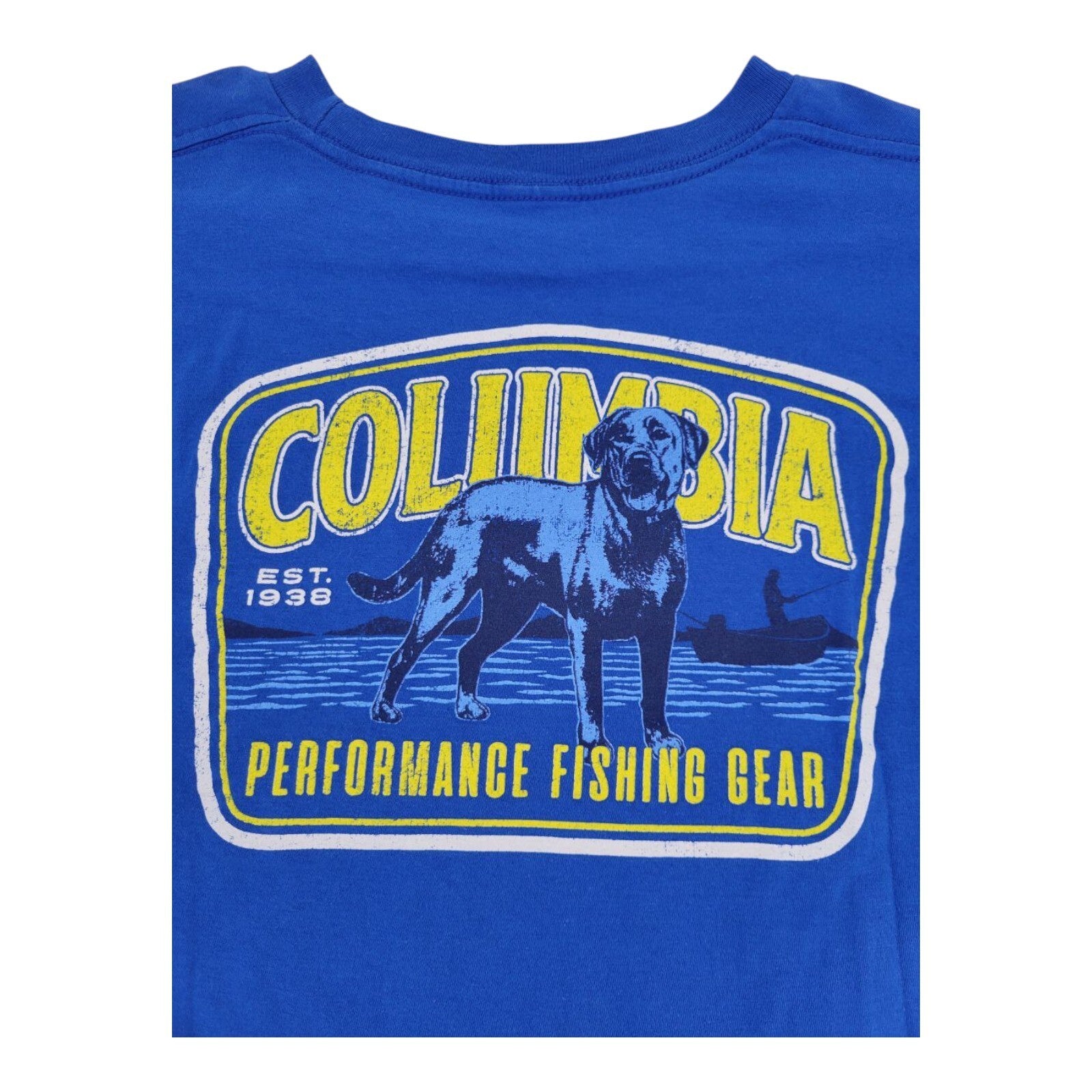 Columbia PFG Dog Performance Fishing Gear Mens Blue Graphic T-Shirt XXL