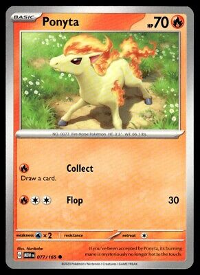 Pokemon 2023 Scarlet & Violet 151 Ponyta Common #77 Near Mint Card