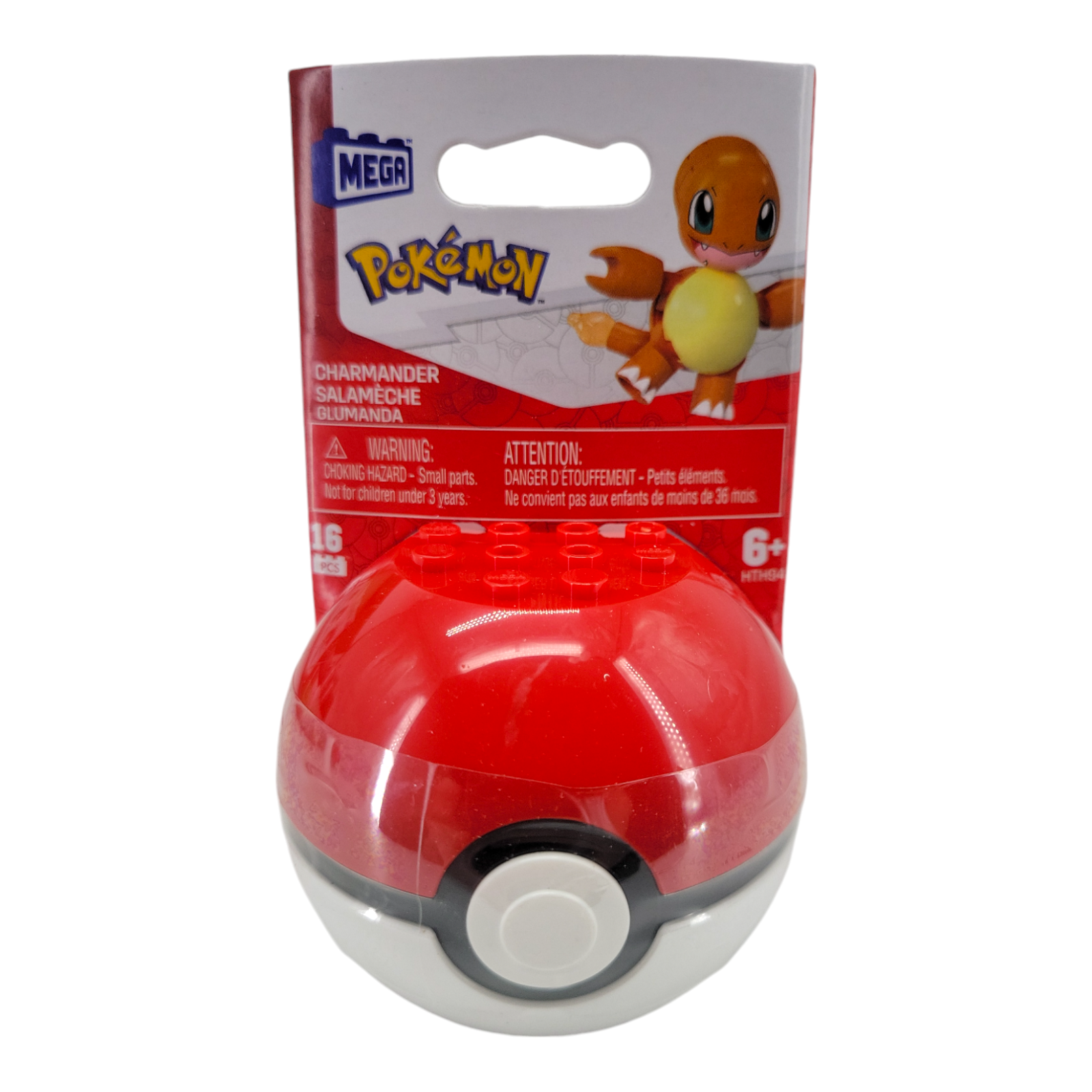 MEGA Pokemon Charmander Building Toy Kit with 16 Pieces and Poke Ball