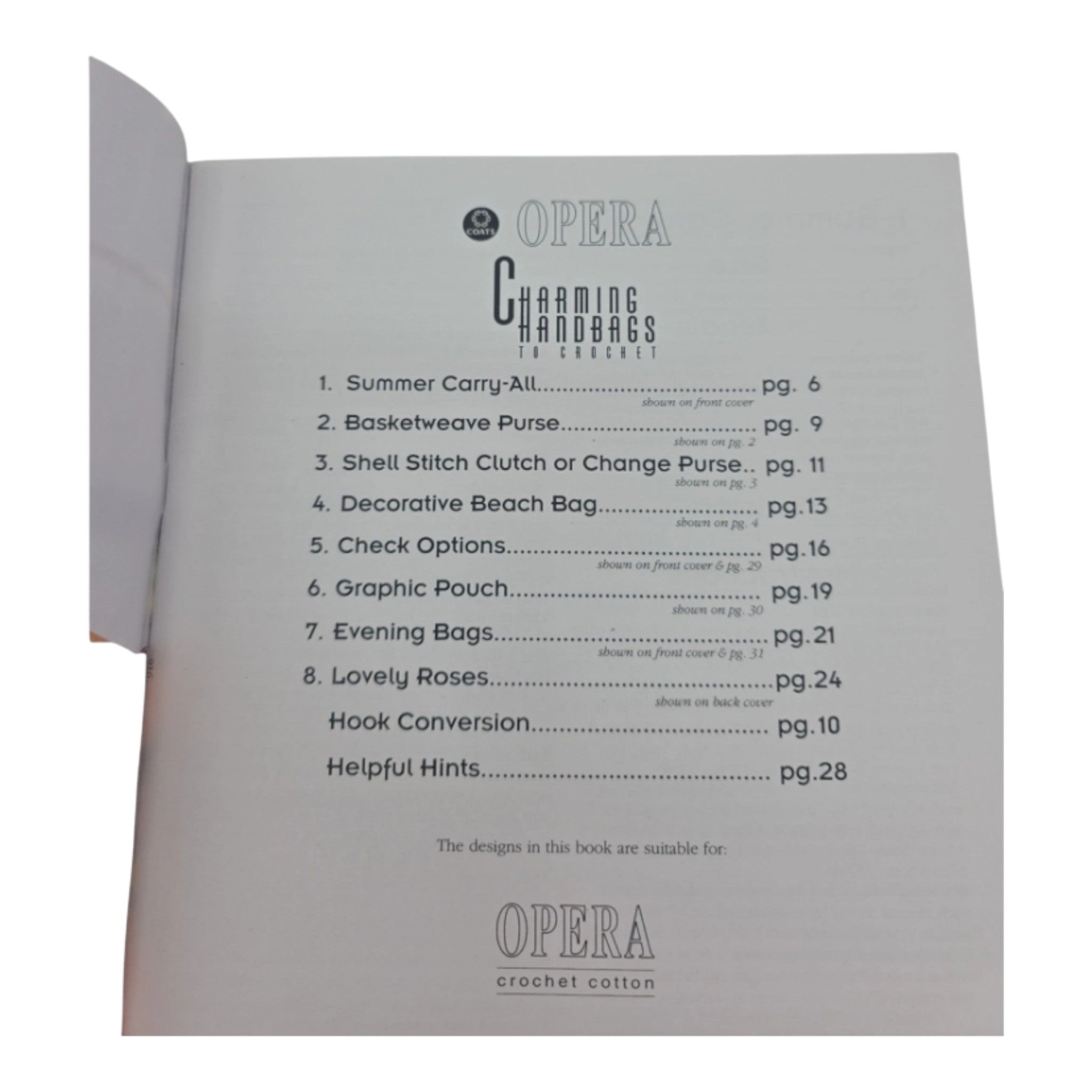 Coats Opera Crochet Cotton Pattern Lot Song of Spring & Charming Handbags