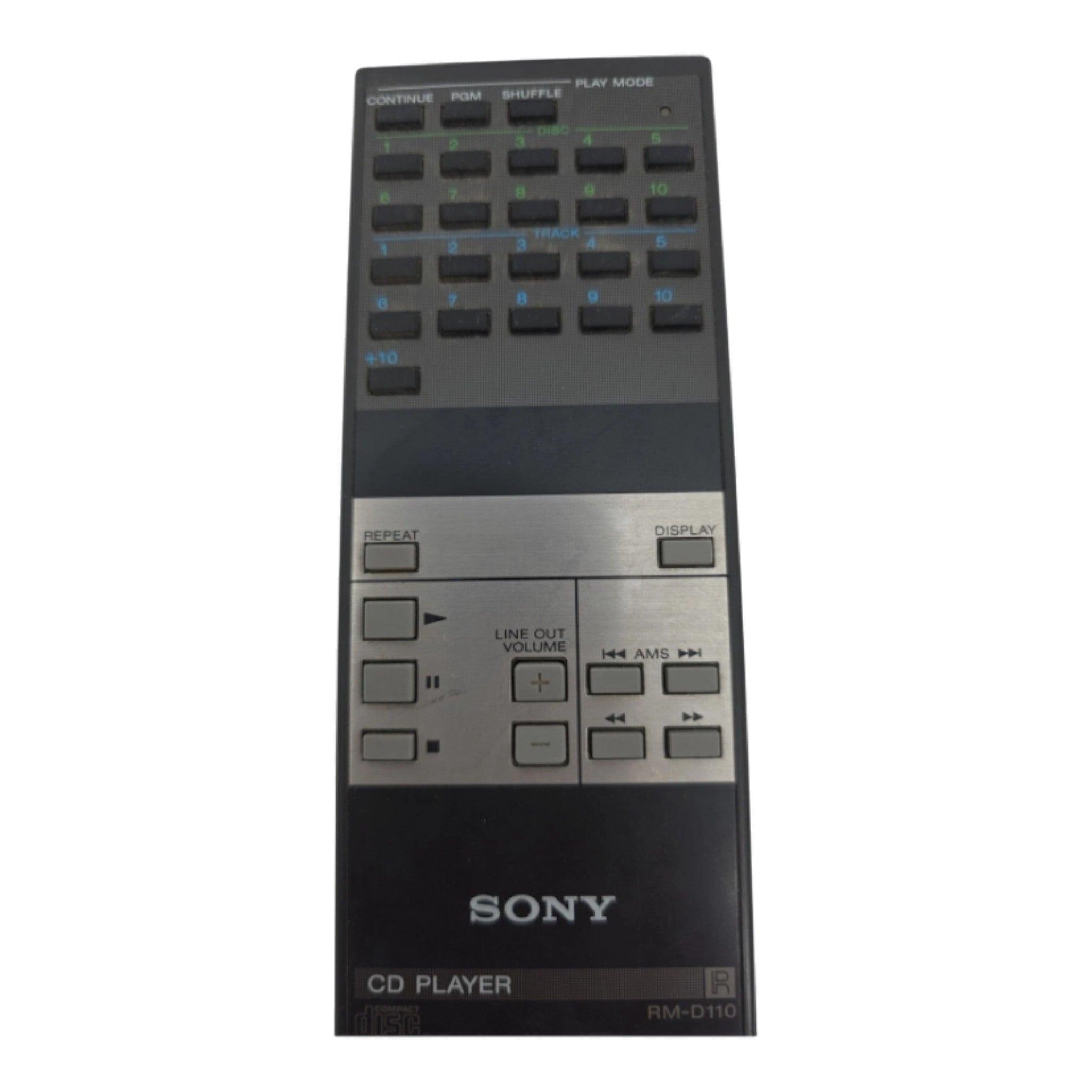 Genuine Sony RM-D110 CD Player Remote Control Tested Working