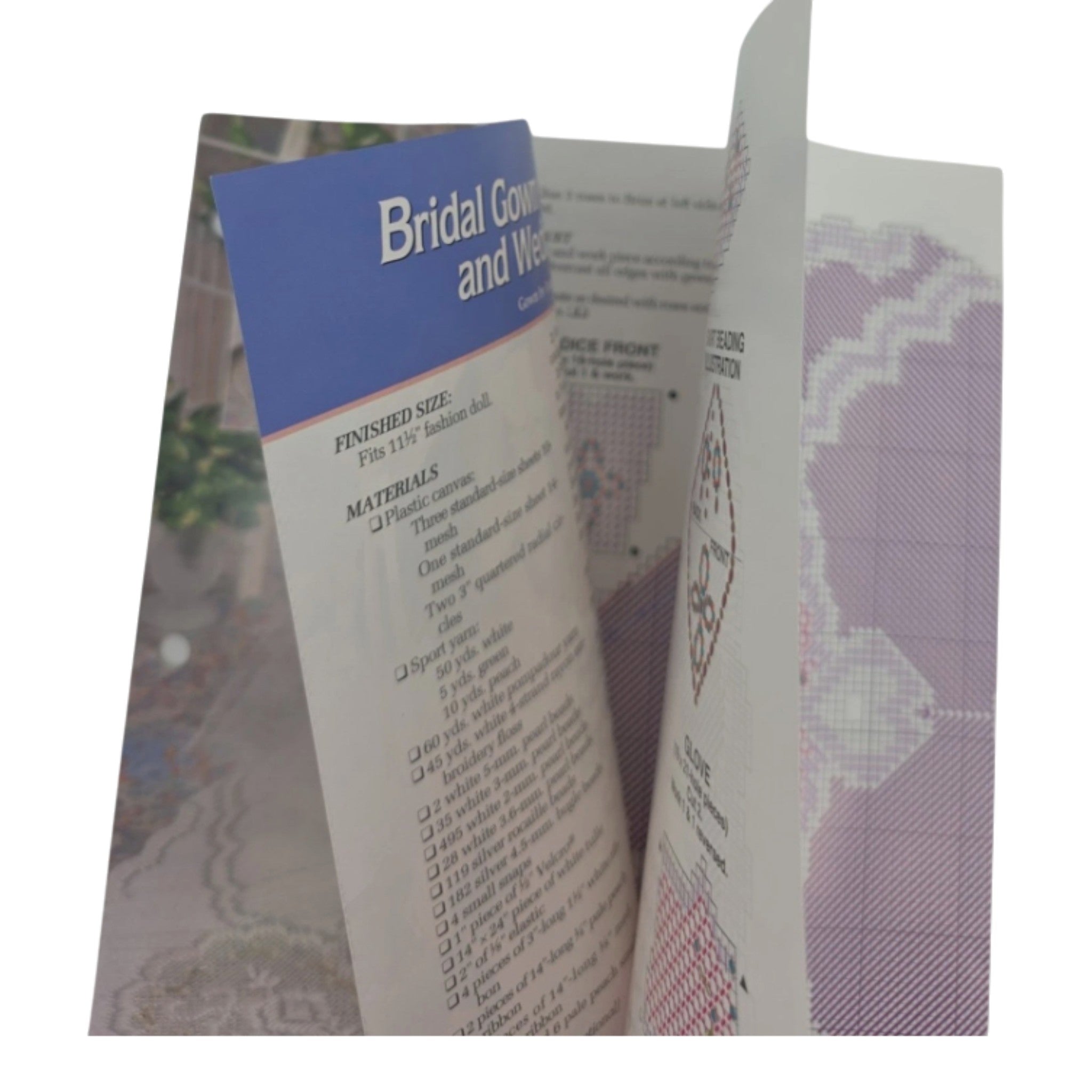 Lot 2 Annie’s 1995 Plastic Canvas Doll Patterns Bridal Gown & Rose Luggage Set