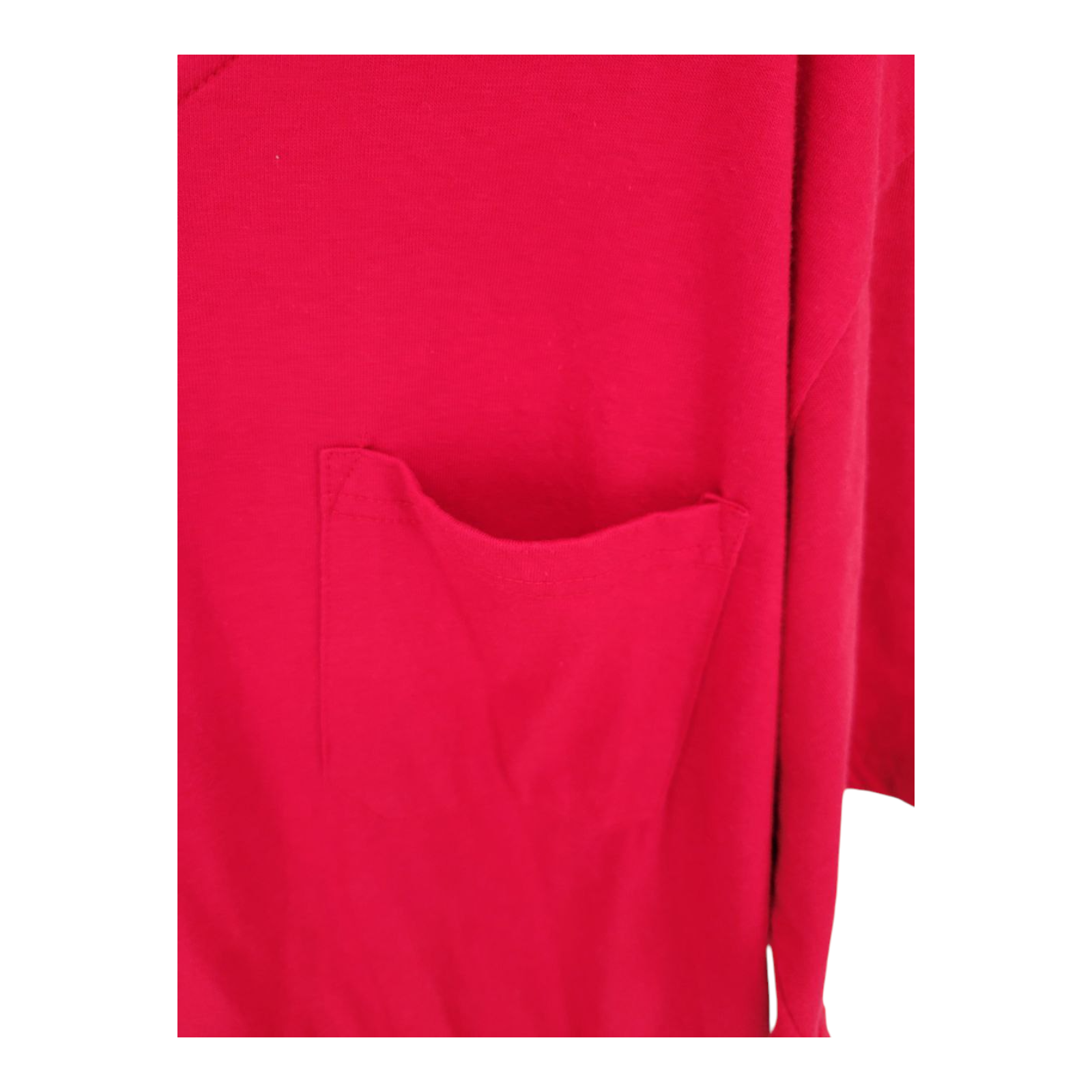 Haband Red V Neck T-Shirt Front Pocket Mens Size L