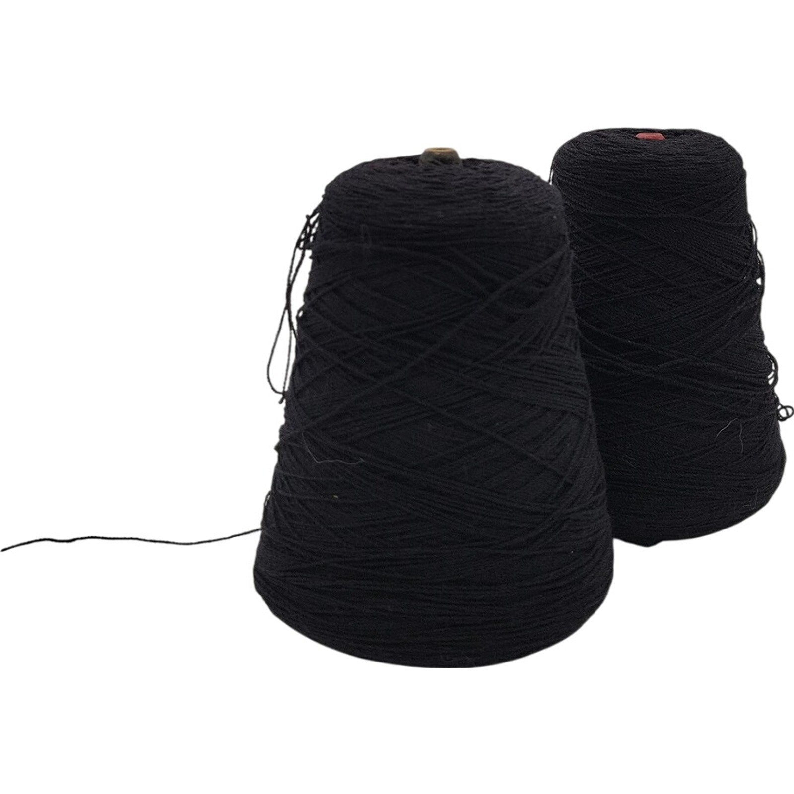 Vintage Coosa Thatcher Black 30/1 Cone Yarn Lot of 2