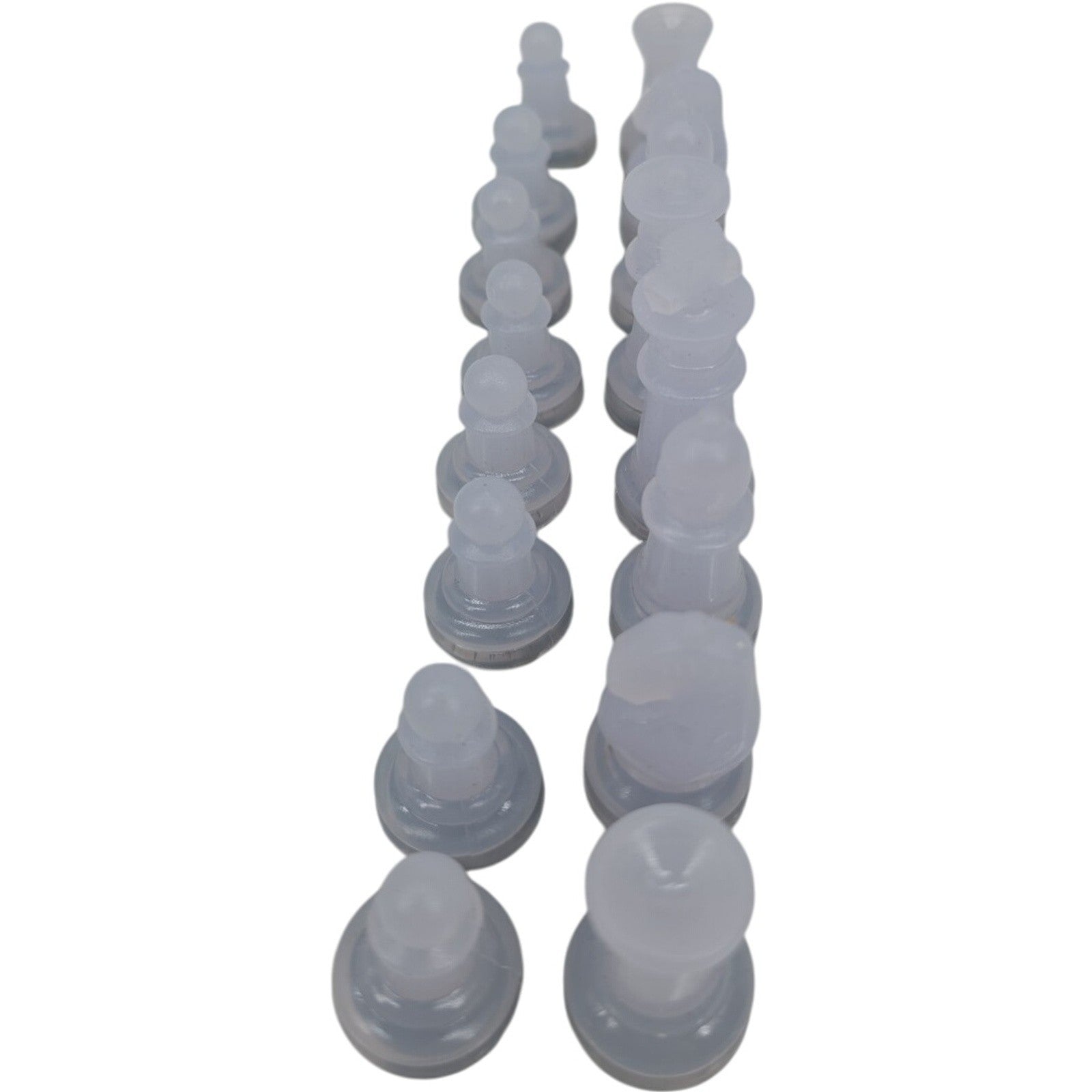 Glass Chess & Checkers Set Clear and Frosted Piece Game Board with Instruction