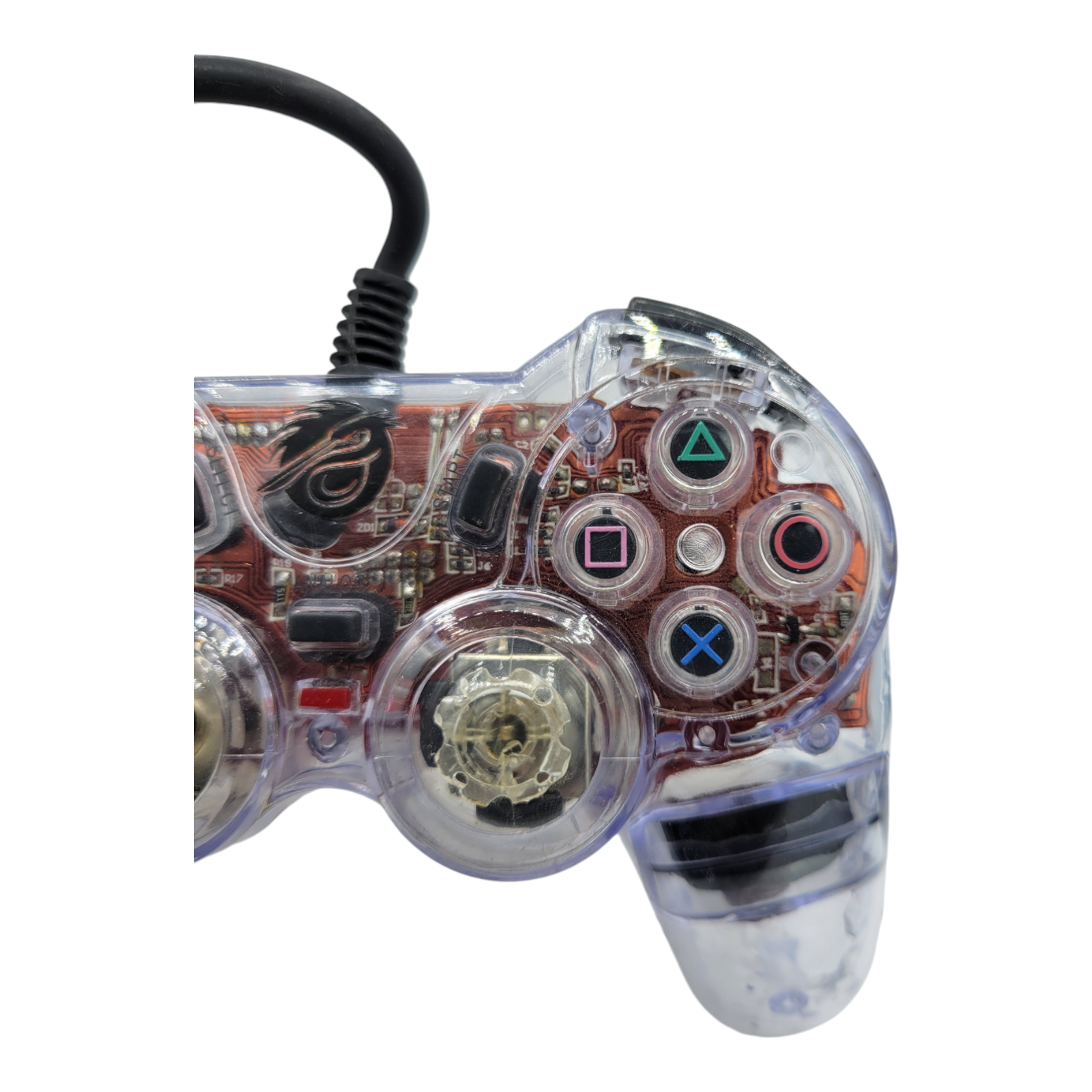 Pelican Chameleon Wired Controller Transparent Game Pad Sony PlayStation 2 PS2